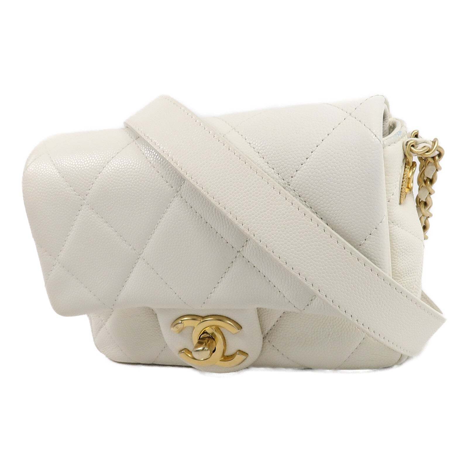 CHANEL 牛皮皮革Mini Coins Flap鏈帶肩背袋
