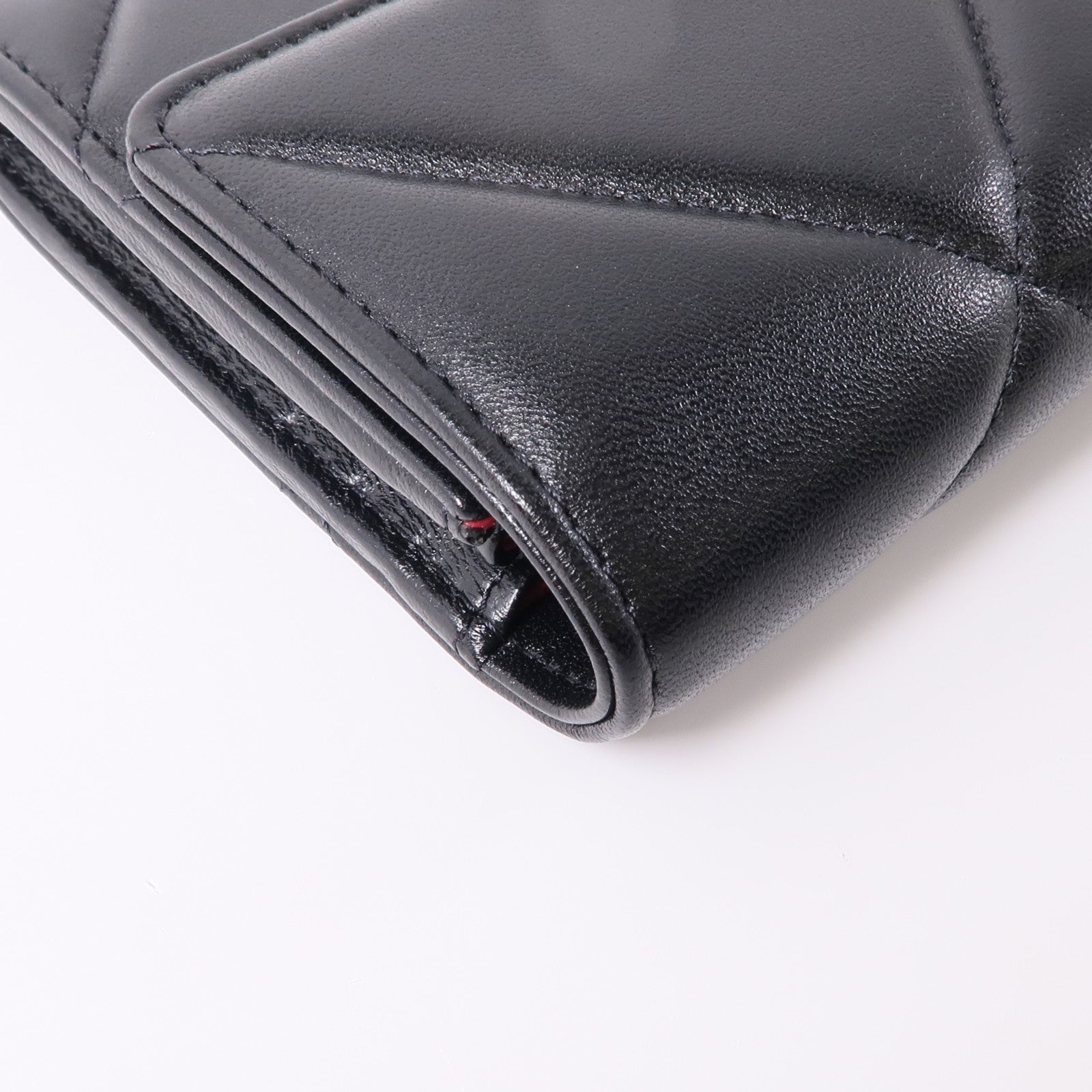 CHANEL 羊皮皮革C19 Long Wallet金扣長錢包黑色