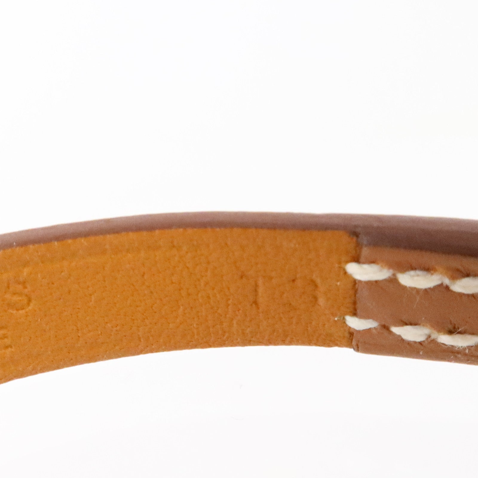 HERMES Swift皮革Mini Rivale Bracelet銀扣手鏈Gold