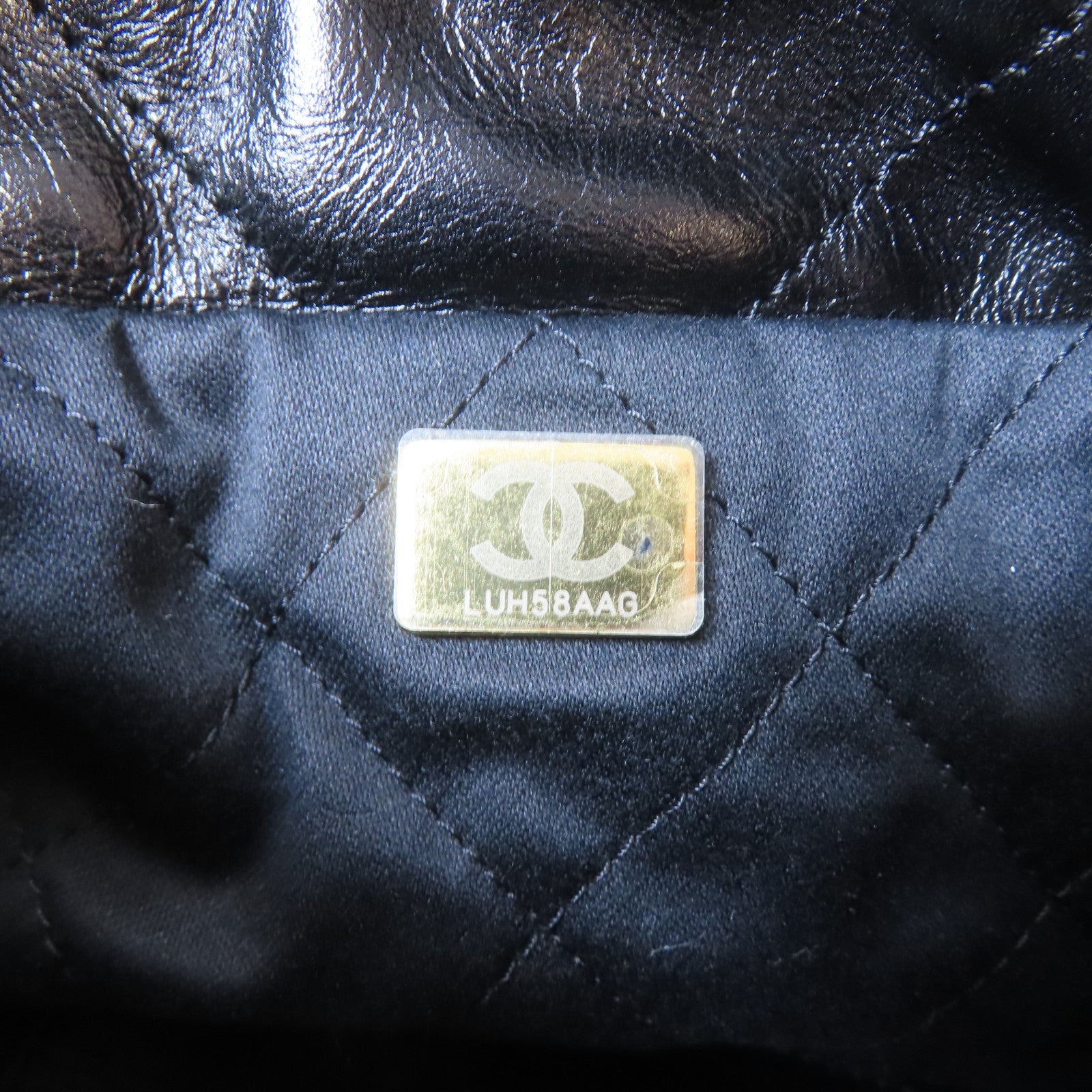 CHANEL 牛皮皮革Chanel 22 Mini金扣手挽肩背兩用袋黑色