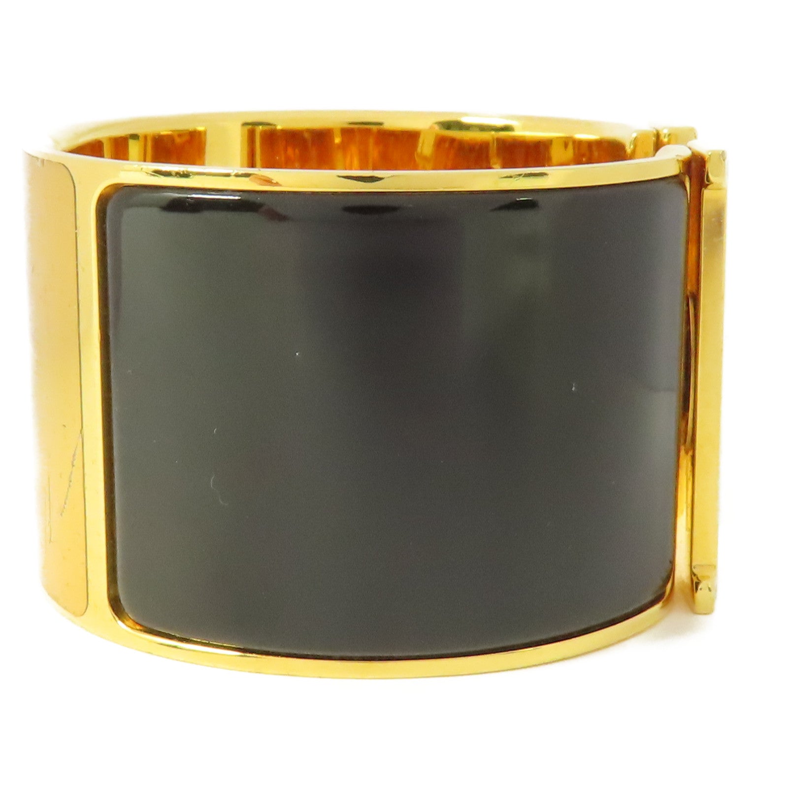 HERMES 金屬/琺瑯Clic Clac H Extra Wide手鐲Noir