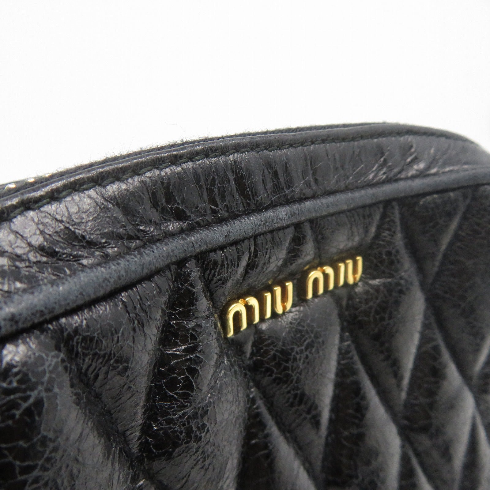 Miu Miu 羊皮皮革Shoulder Bag金扣肩背袋黑色