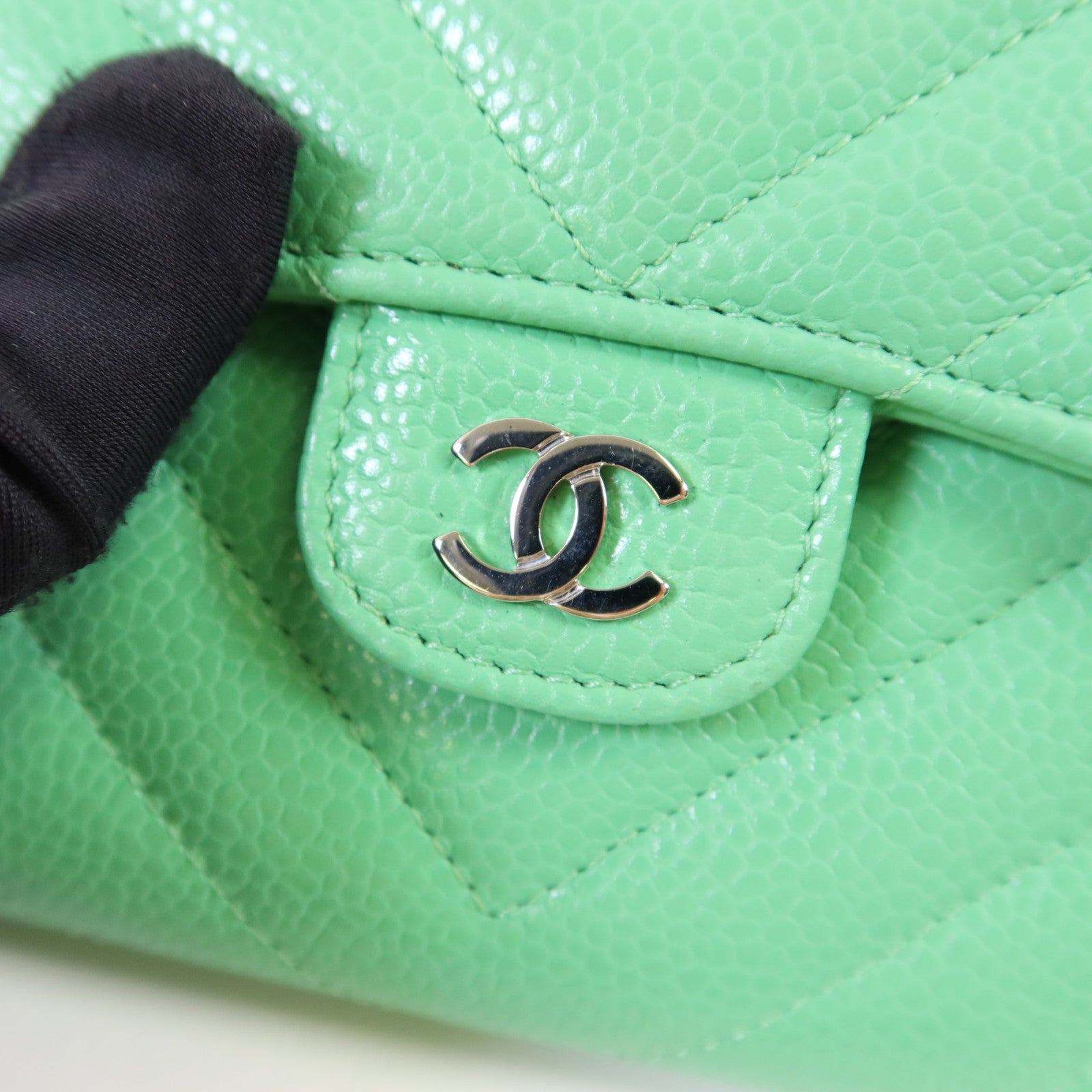 CHANEL 牛皮皮革Three-fold Wallet銀扣錢包