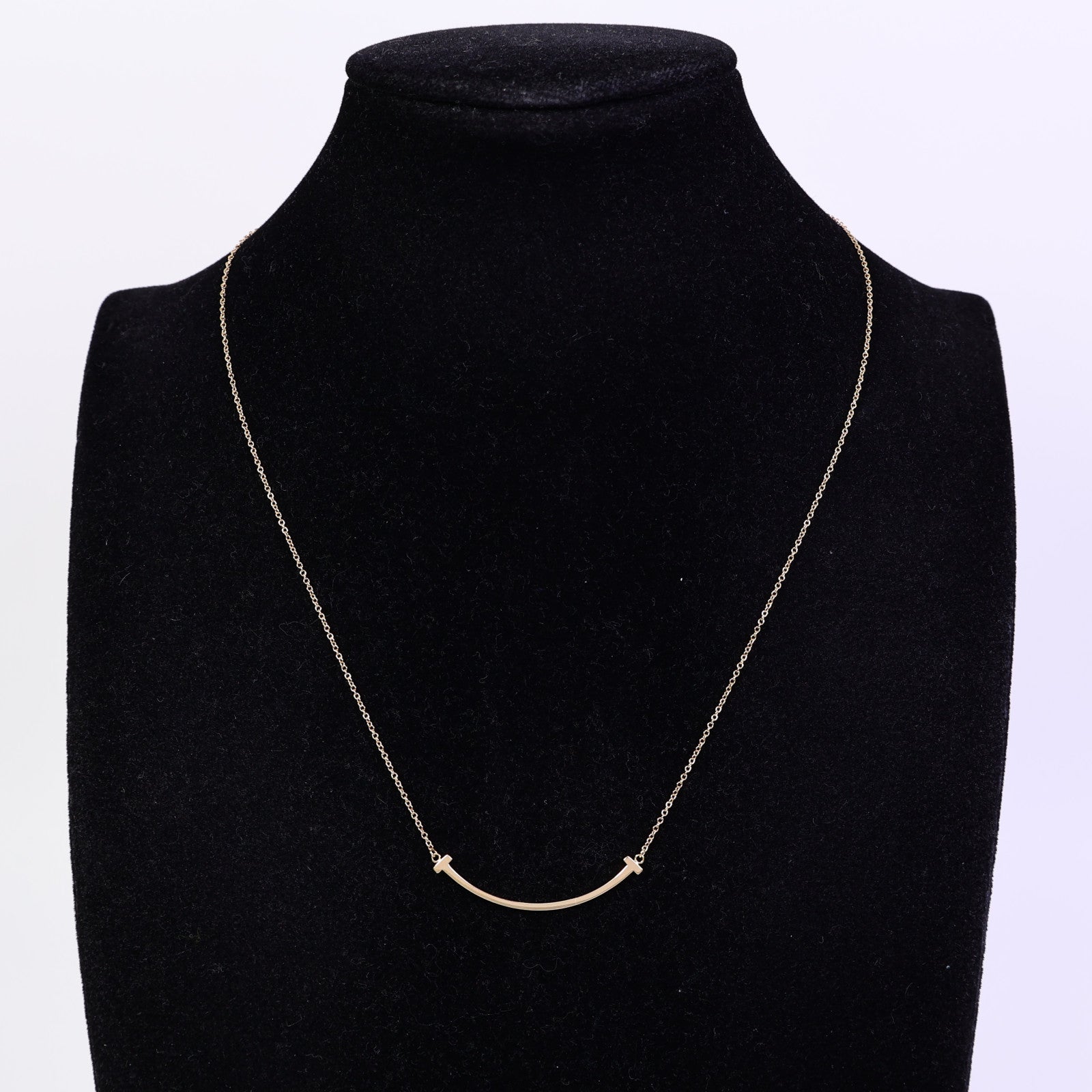 TIFFANY＆CO 18K玫瑰金T-Smile Necklace項鏈