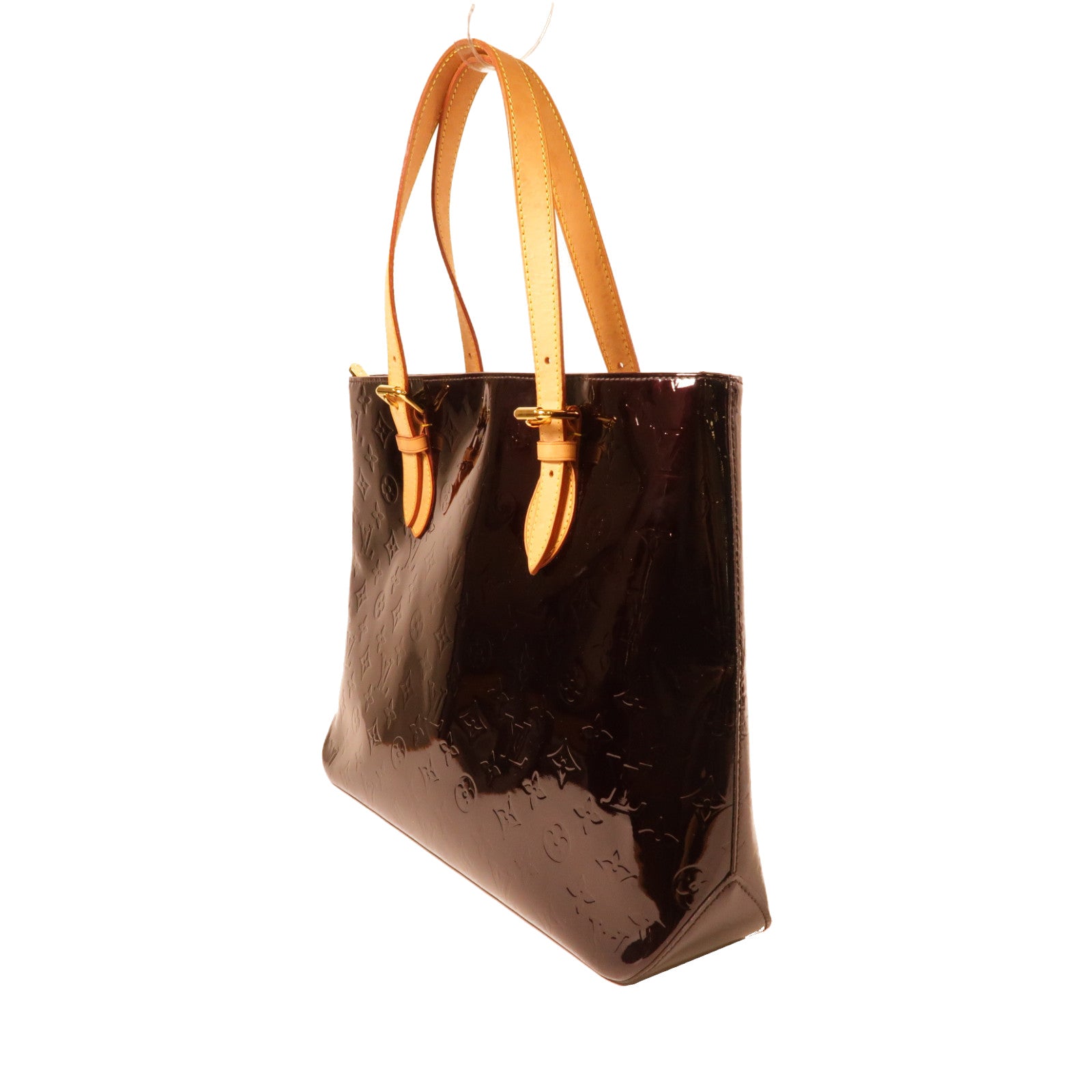 LOUIS VUITTON 【激減優惠】Vernis Brentwood金扣手挽袋酒紅色