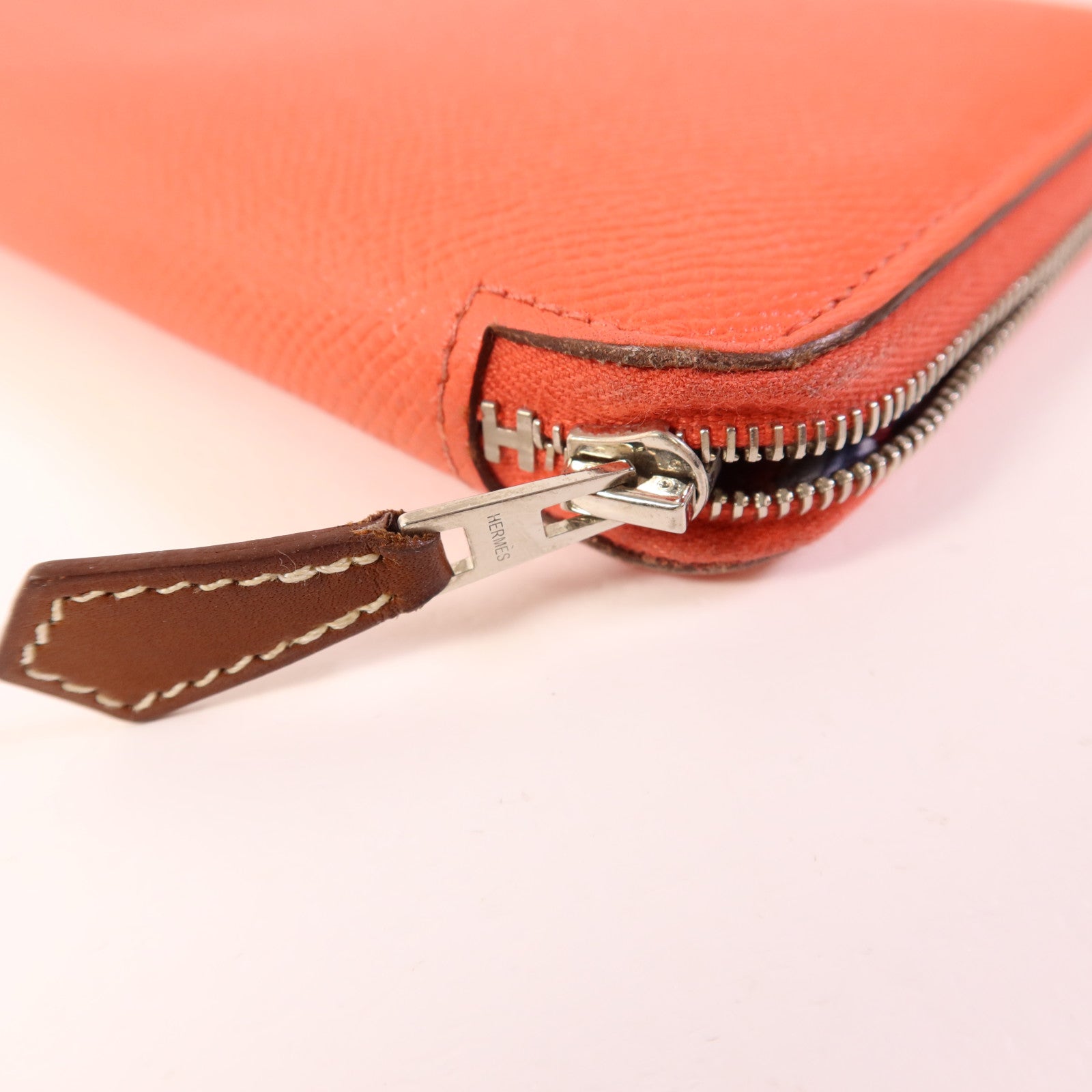 HERMES Epsom皮革Silk'In Long Wallet銀扣長錢包Rose Jaipur