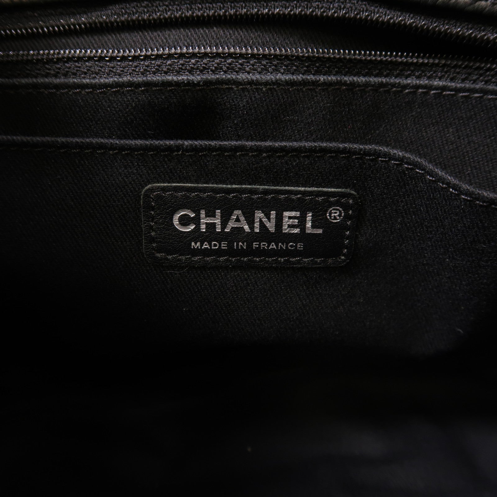 CHANEL CC SHW Shoulder Bag Chain Calfskin Leather Black