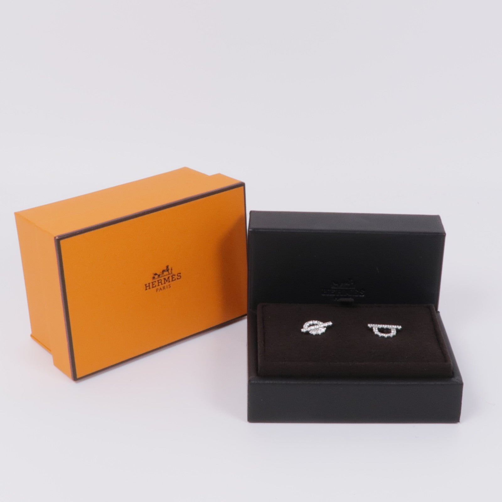 HERMES 18K白金Finesse Earrings鑽石耳環