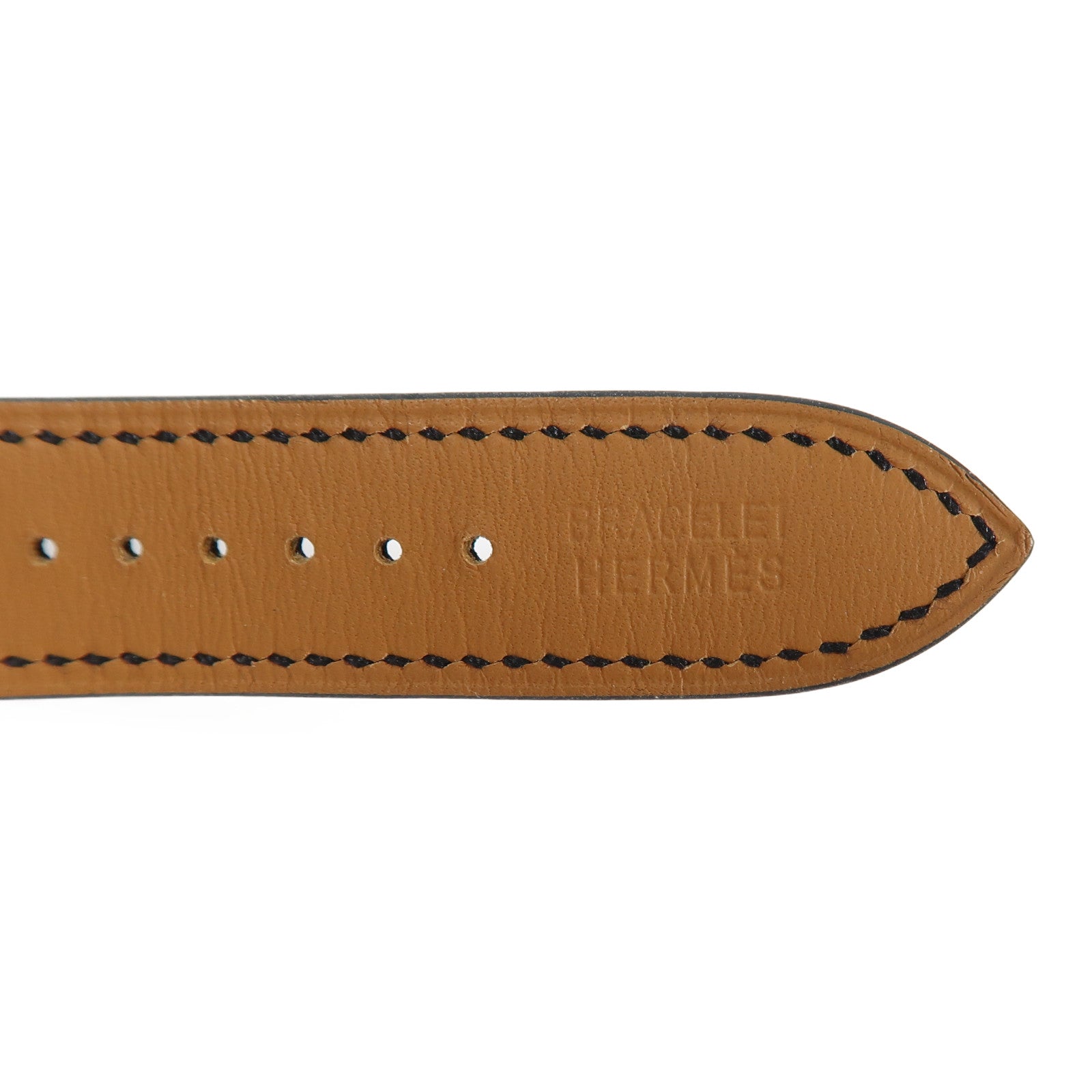 HERMES Heure H Watch不鏽鋼/皮革石英手錶黑色