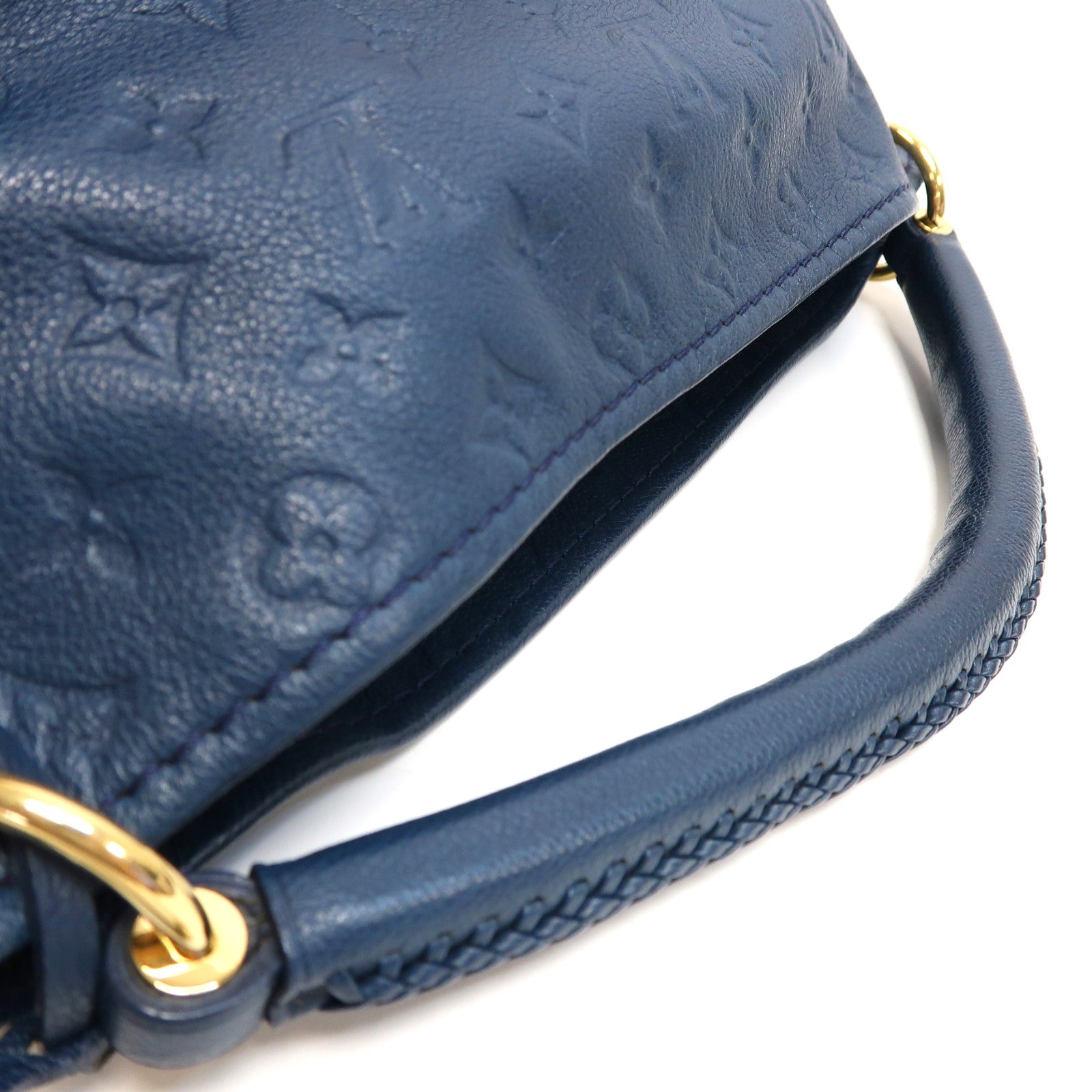 LOUIS VUITTON Monogram Empreinte Artsy MM金扣手挽袋藍色