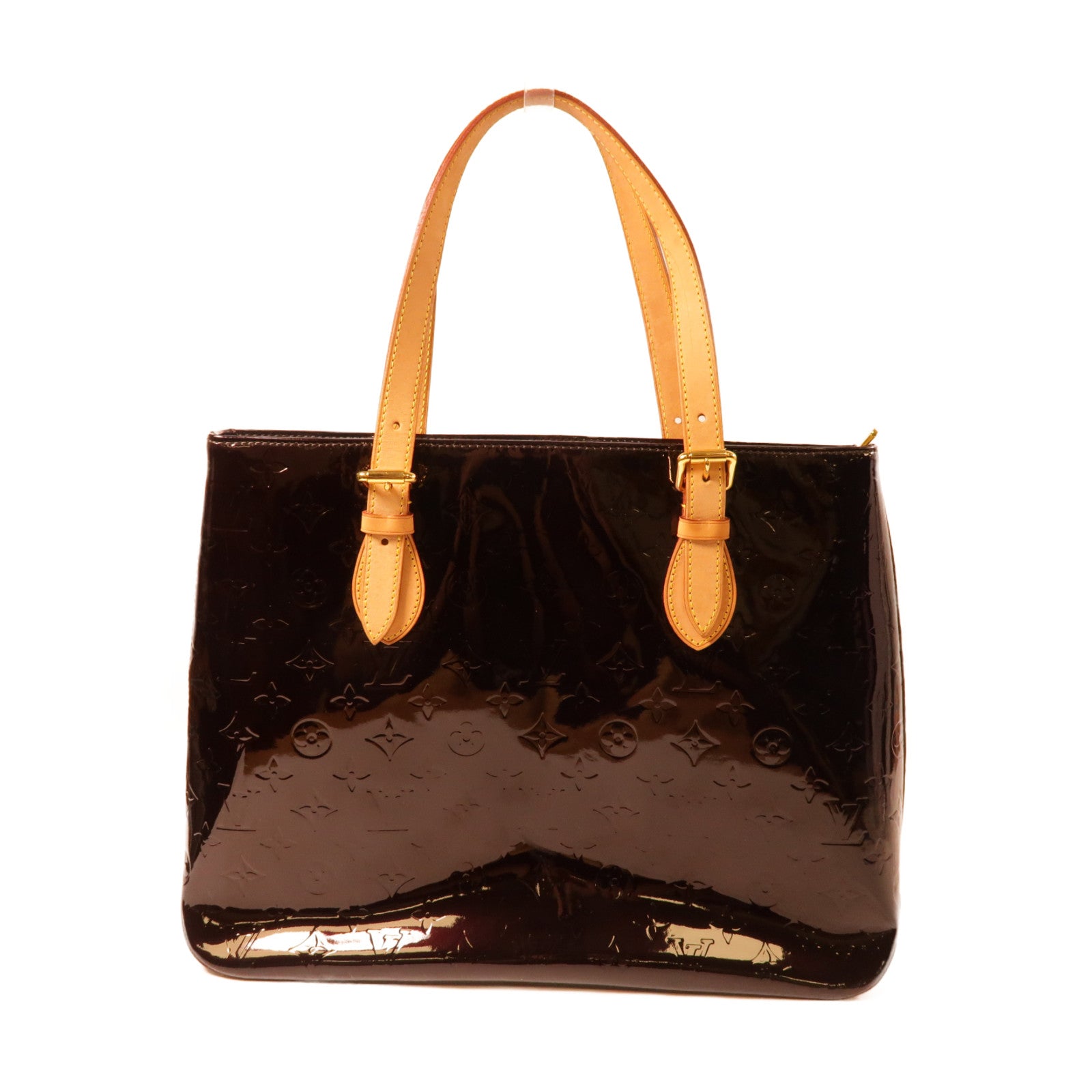 LOUIS VUITTON 【激減優惠】Vernis Brentwood金扣手挽袋酒紅色