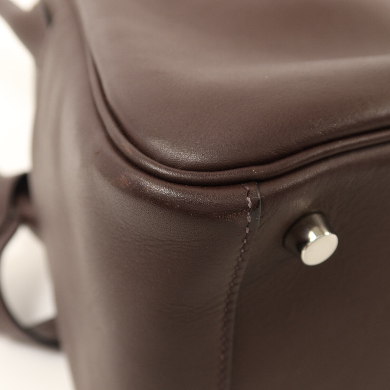 HERMES Swift皮革Lindy 26銀扣手挽肩背兩用袋Rouge Sellier/Bleu Saphir