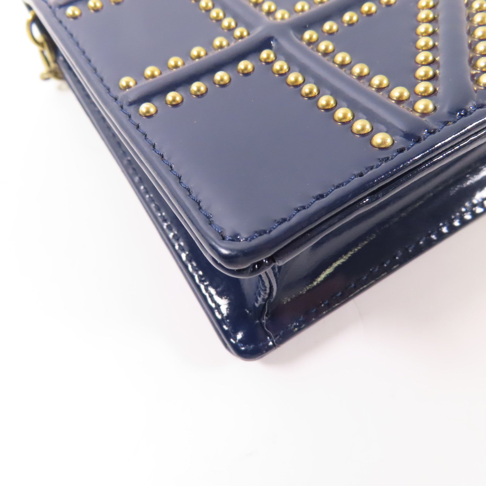 Dior 漆皮皮革Wallet On Chain金扣鏈帶肩背袋