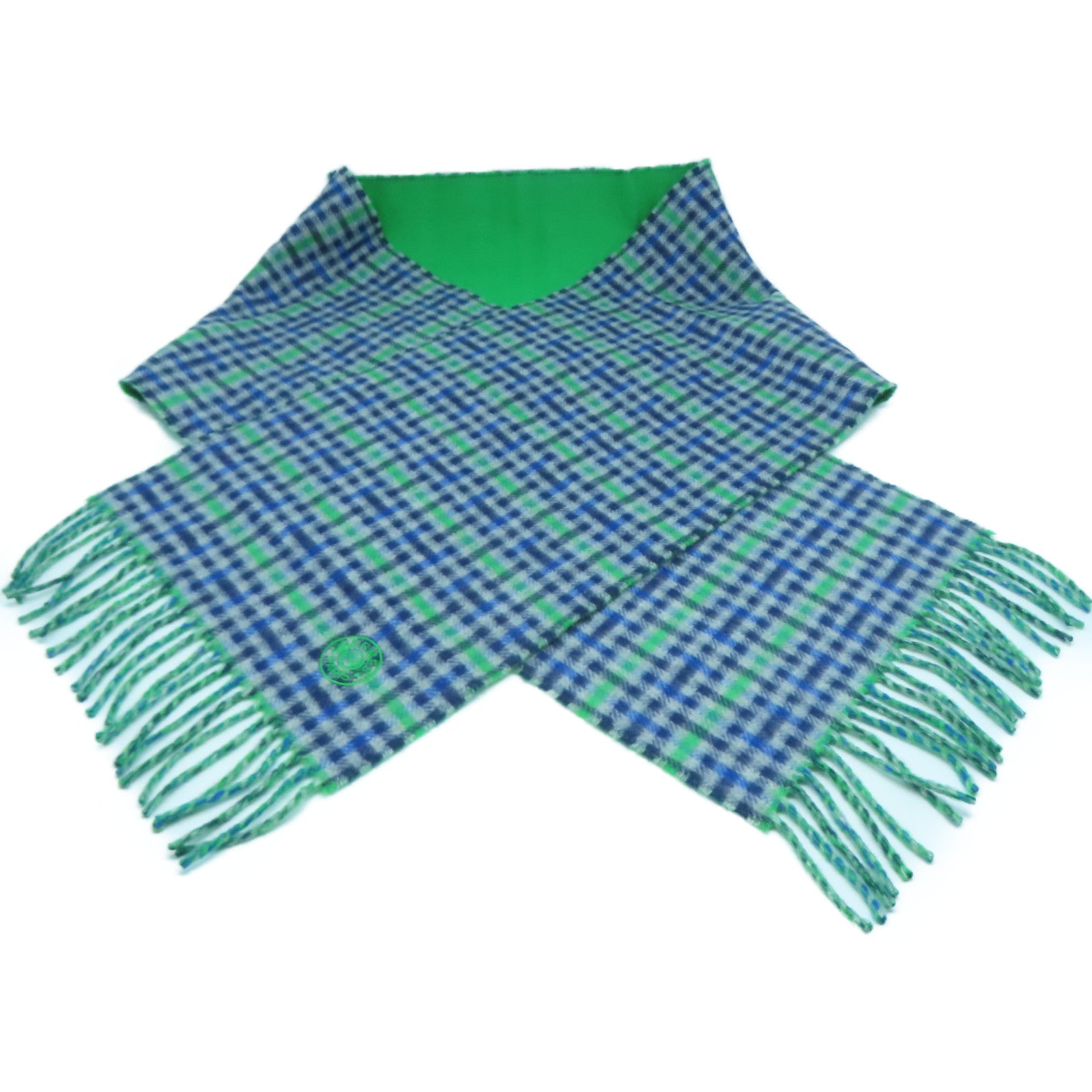 HERMES **【激減優惠】羊絨Scarf圍巾綠色/藍色