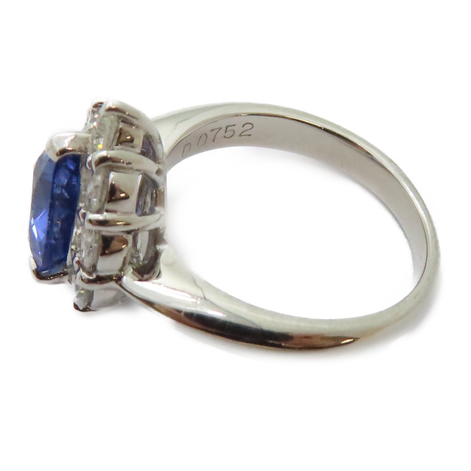 JEWELRY PT900鉑金Sapphire Diamond Ring 1.892ct藍寶石/0.752ct鑽石戒指US#5.75