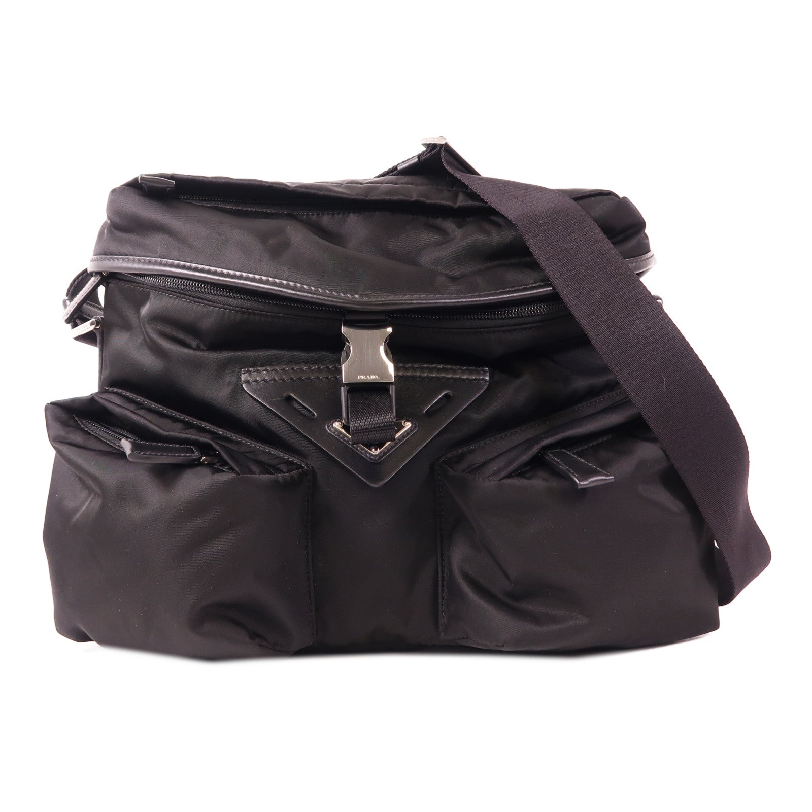 PRADA 尼龍Shoulder Bag銀扣肩背袋