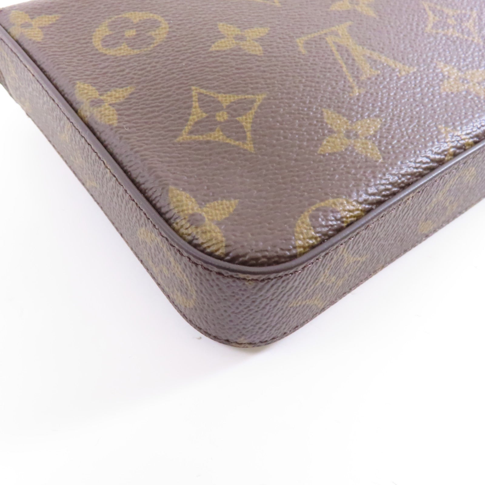 LOUIS VUITTON Monogram Pochette Felicie金扣鏈帶肩背袋啡色