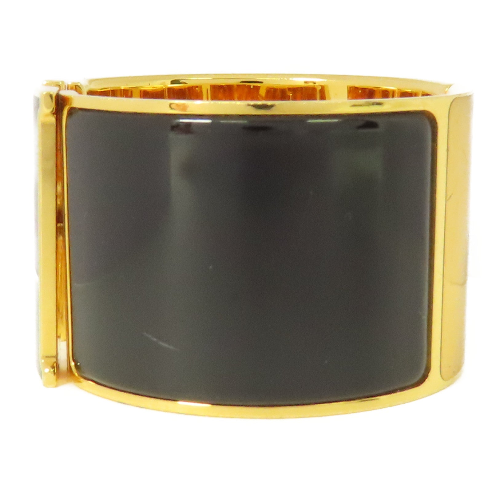 HERMES 金屬/琺瑯Clic Clac H Extra Wide手鐲Noir