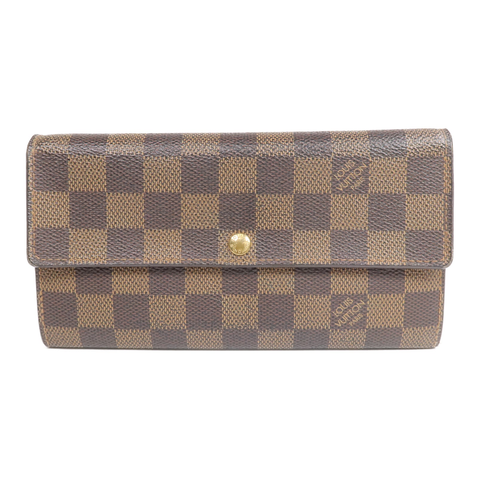 LOUIS VUITTON Damier Sarah Wallet金扣長錢包