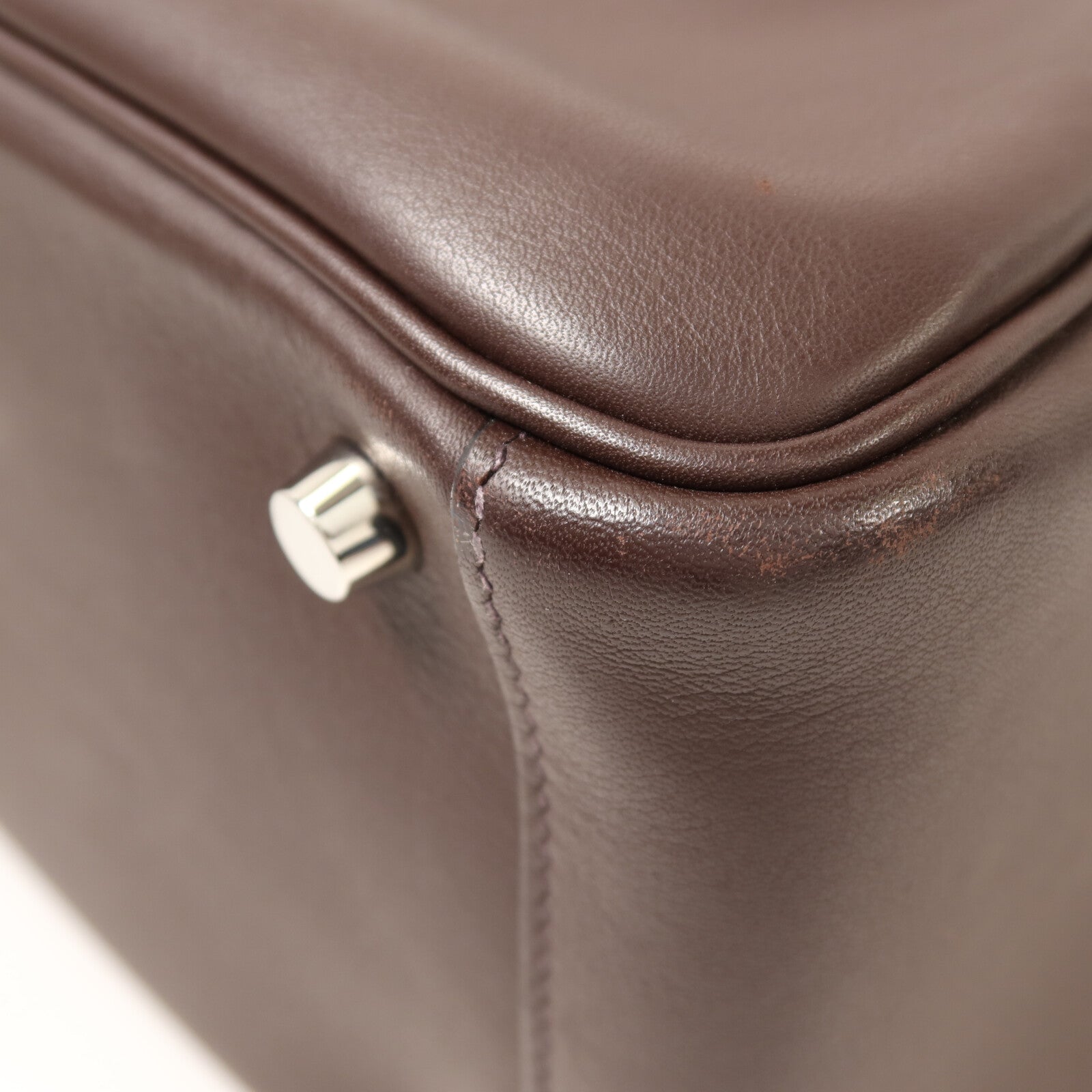 HERMES Swift皮革Lindy 26銀扣手挽肩背兩用袋Rouge Sellier/Bleu Saphir