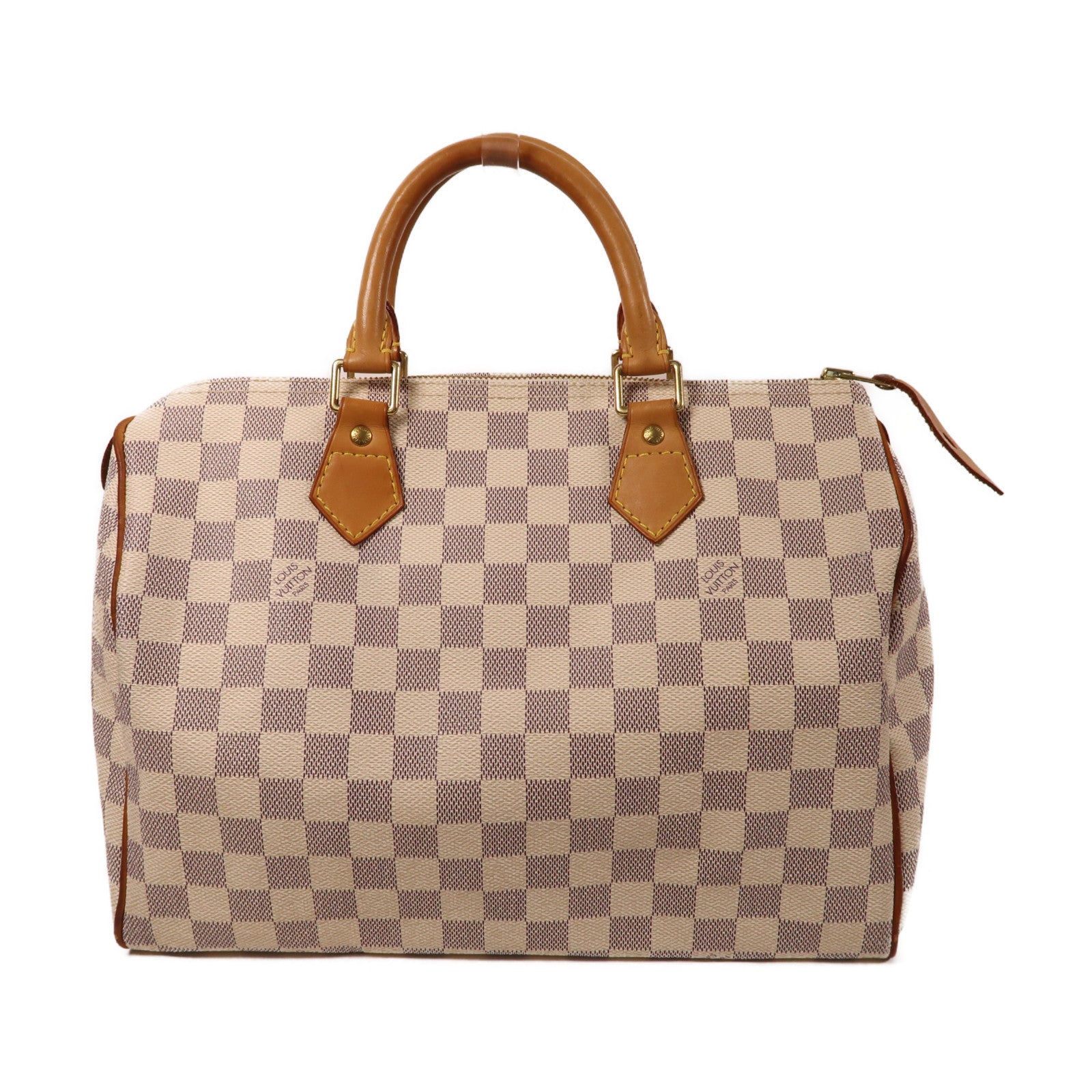 LOUIS VUITTON 【激減優惠】Damier Azur Speedy 30金扣手挽袋米色