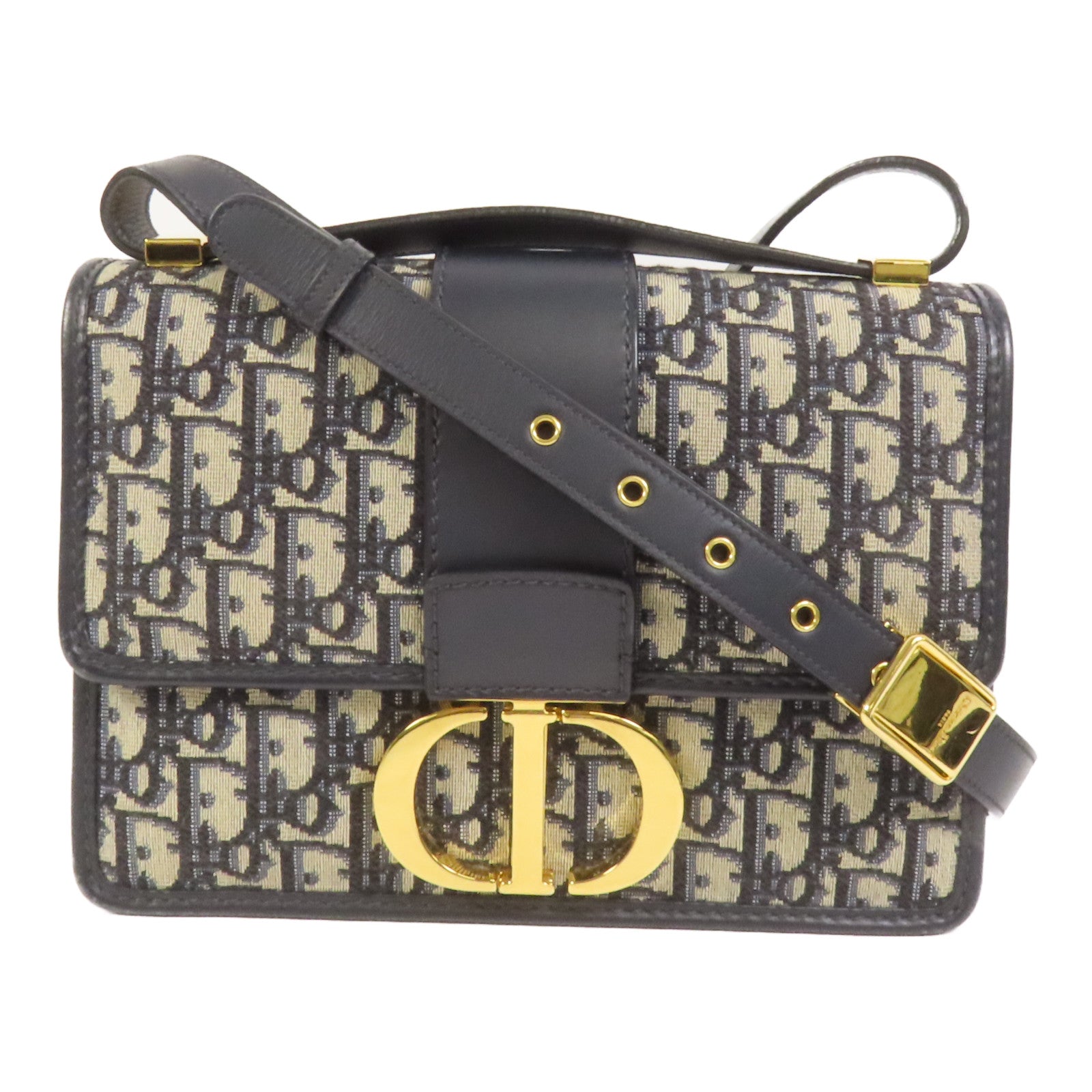 Dior 帆布Montaigne 30金扣肩背袋