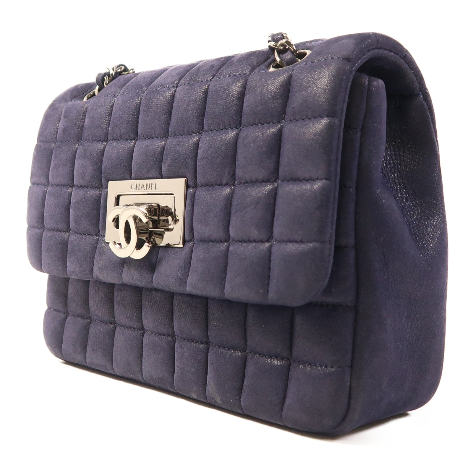 CHANEL 牛皮皮革Chain Shoulder Bag銀扣肩背袋