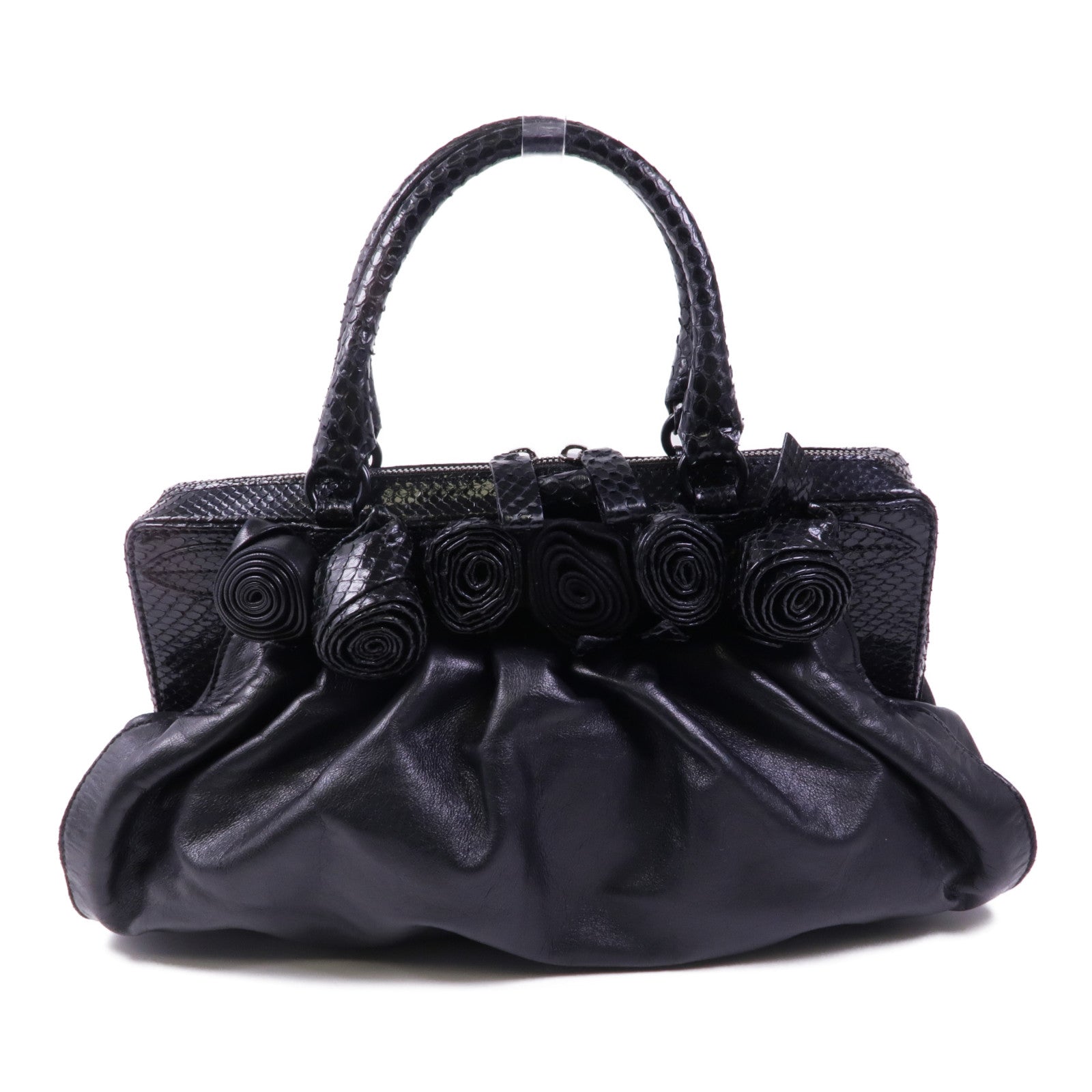 Valentino 牛皮皮革/蛇皮皮革Hand Bag手挽袋