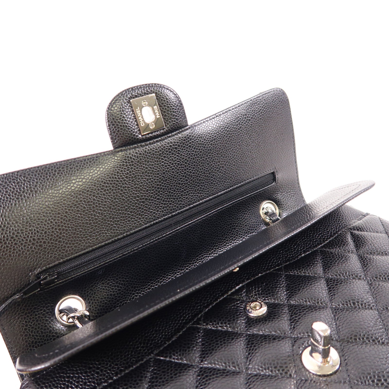 CHANEL 牛皮皮革Classic 25銀扣鏈帶肩背袋