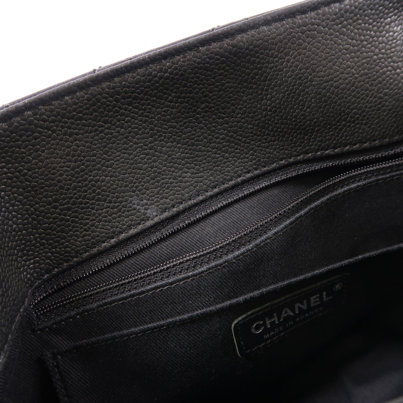 CHANEL CC SHW Shoulder Bag Chain Calfskin Leather Black