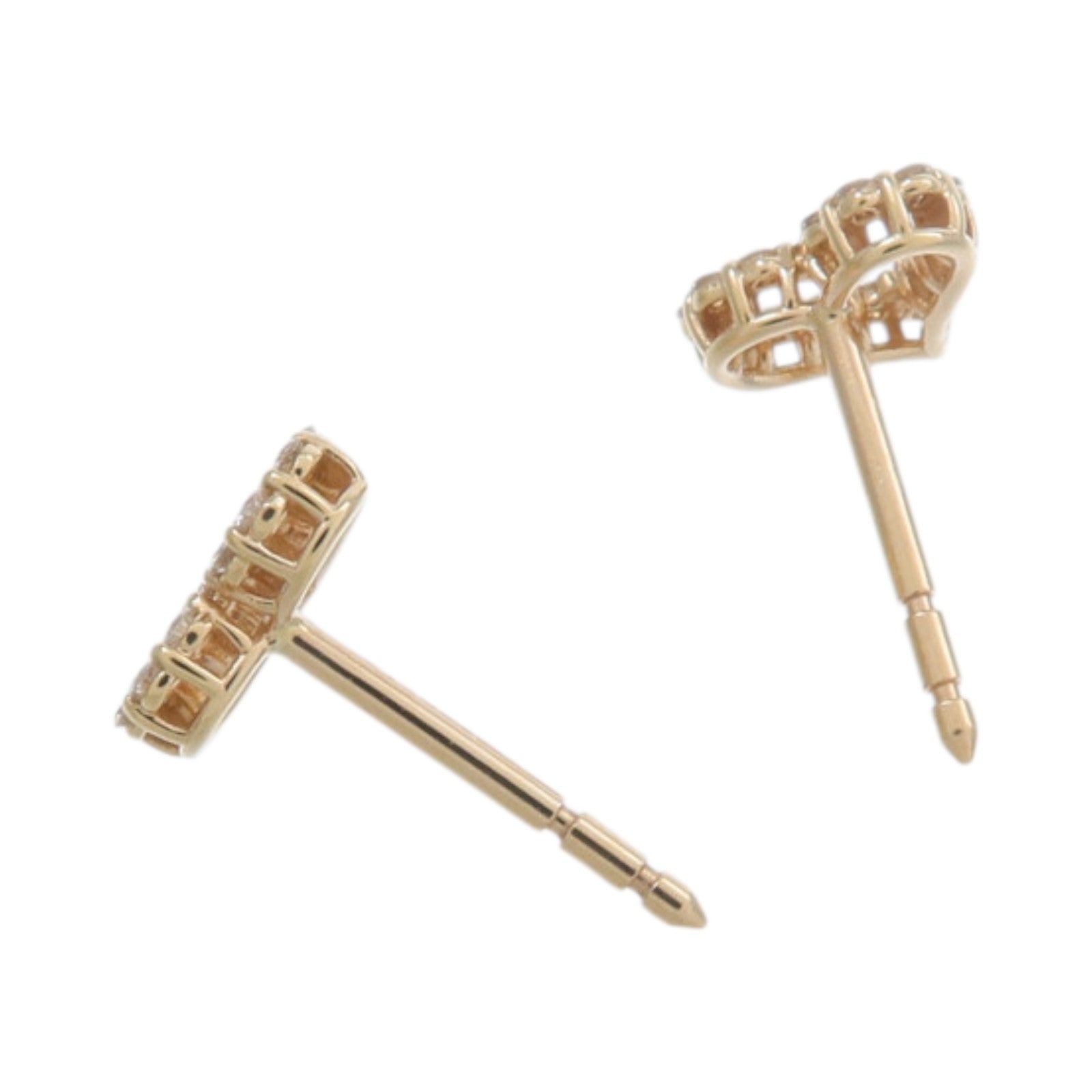 TIFFANY＆CO 18K玫瑰金Diamond Open Heart Stud Earrings鑽石耳環