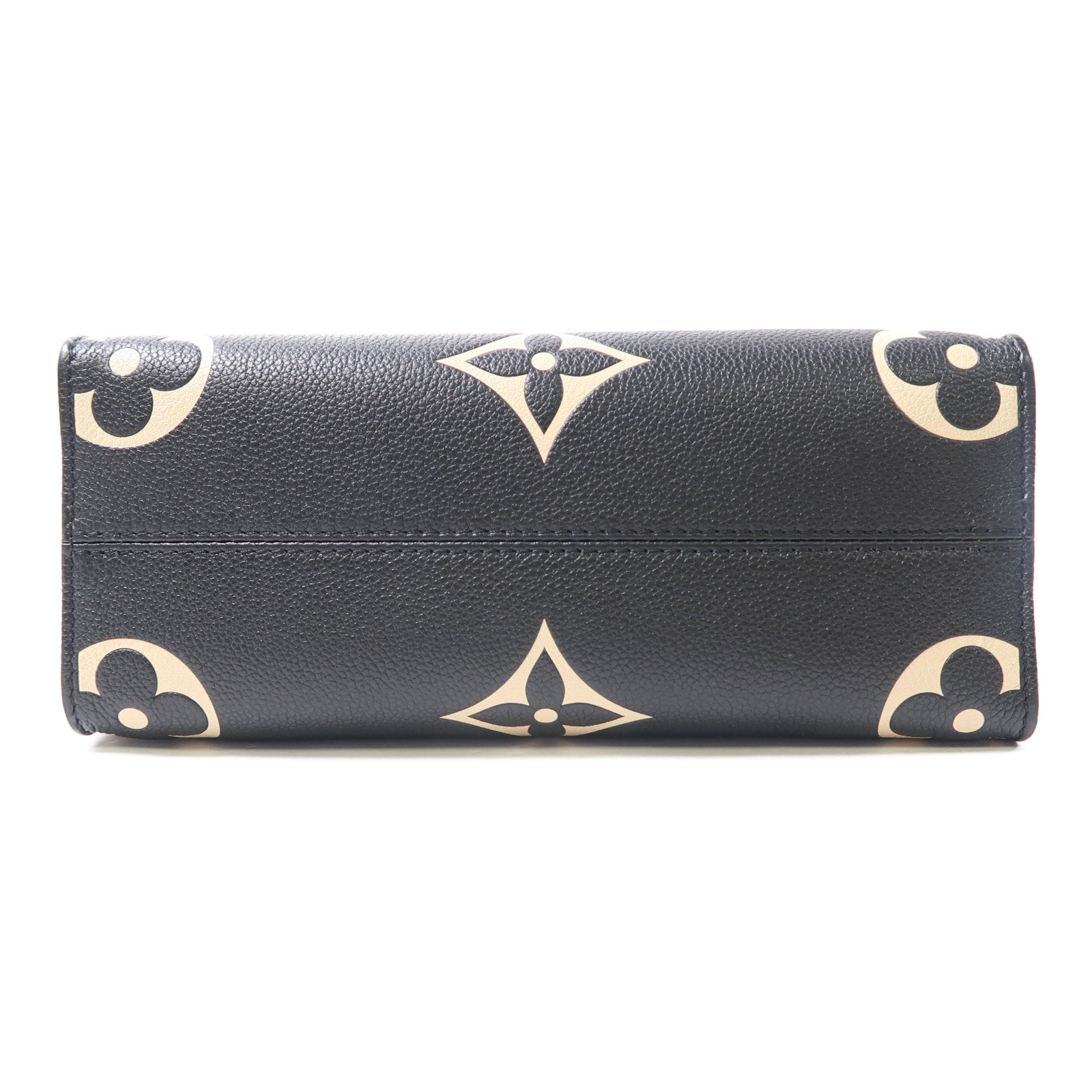 LOUIS VUITTON Monogram Empreinte On The Go PM金扣手挽肩背兩用袋黑色/米色