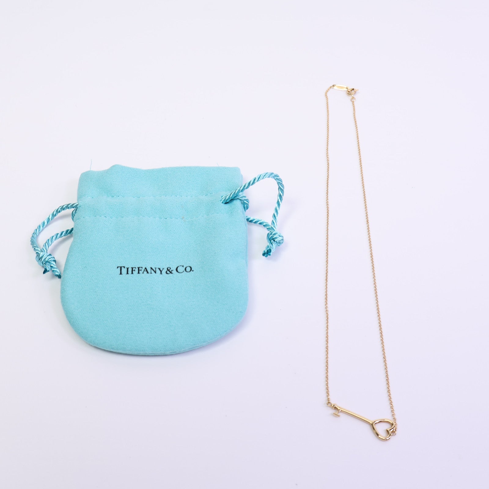 TIFFANY＆CO 18K玫瑰金Heart Key Necklace項鍊