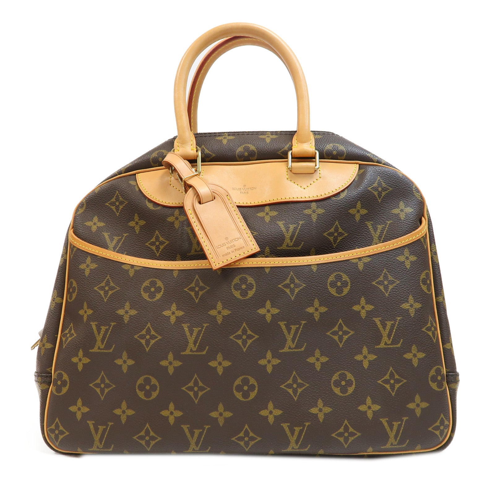 LOUIS VUITTON Monogram Deauville金扣手挽袋啡色