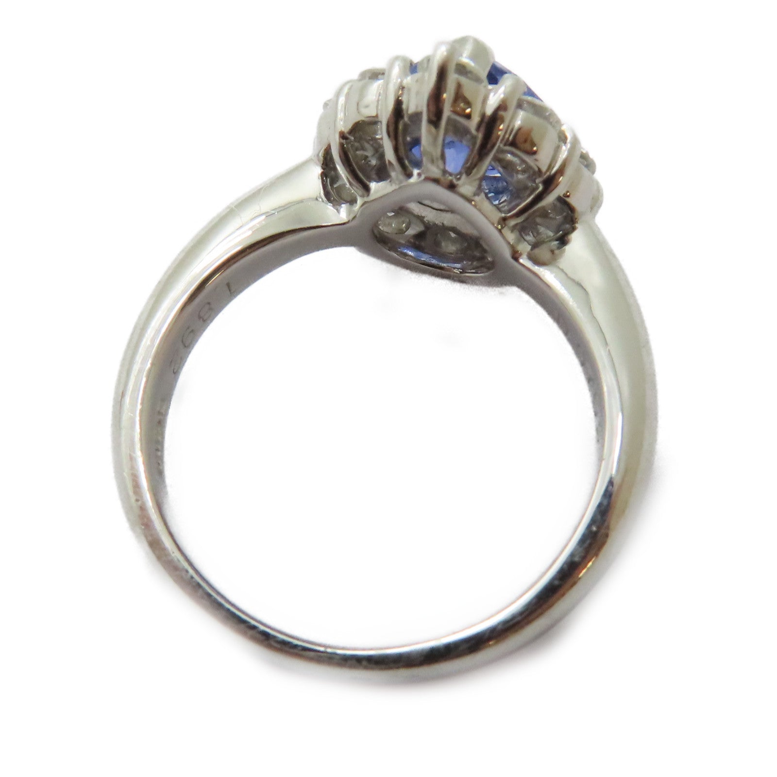 JEWELRY PT900鉑金Sapphire Diamond Ring 1.892ct藍寶石/0.752ct鑽石戒指US#5.75