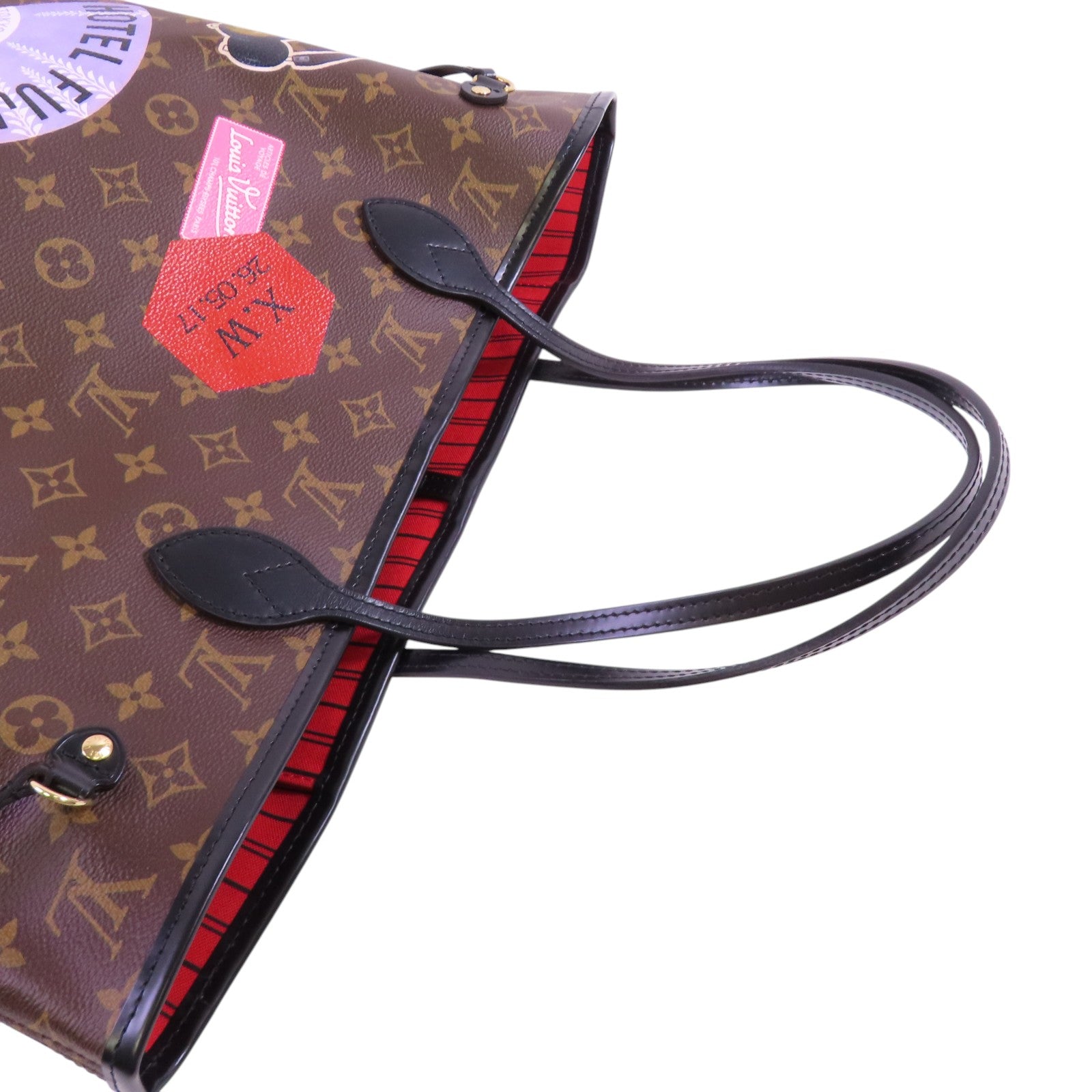 LOUIS VUITTON Monogram World Tour Neverfull金扣肩背袋