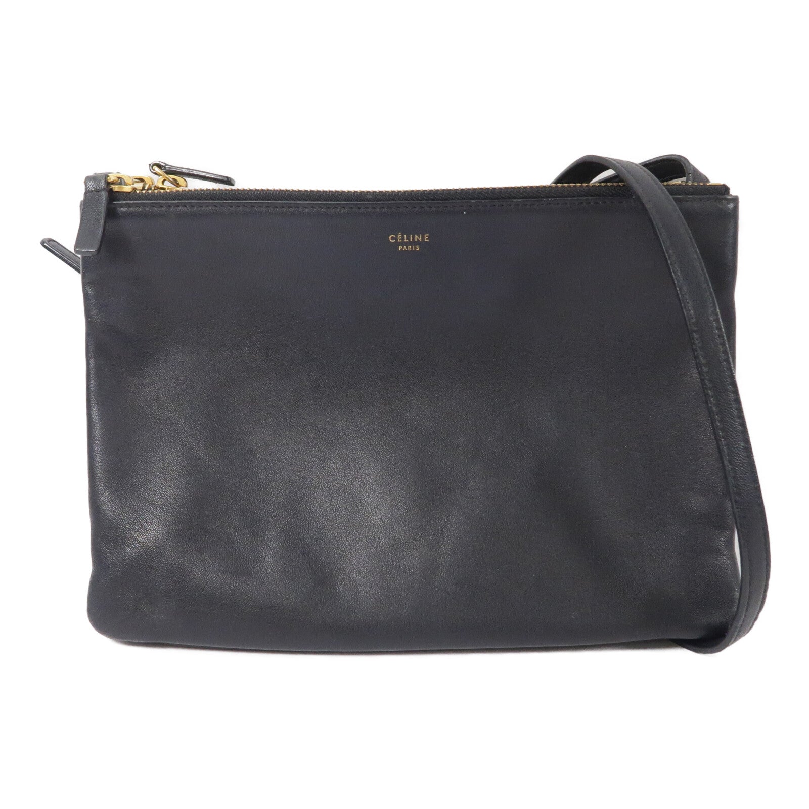 CELINE 牛皮皮革Trio肩背袋