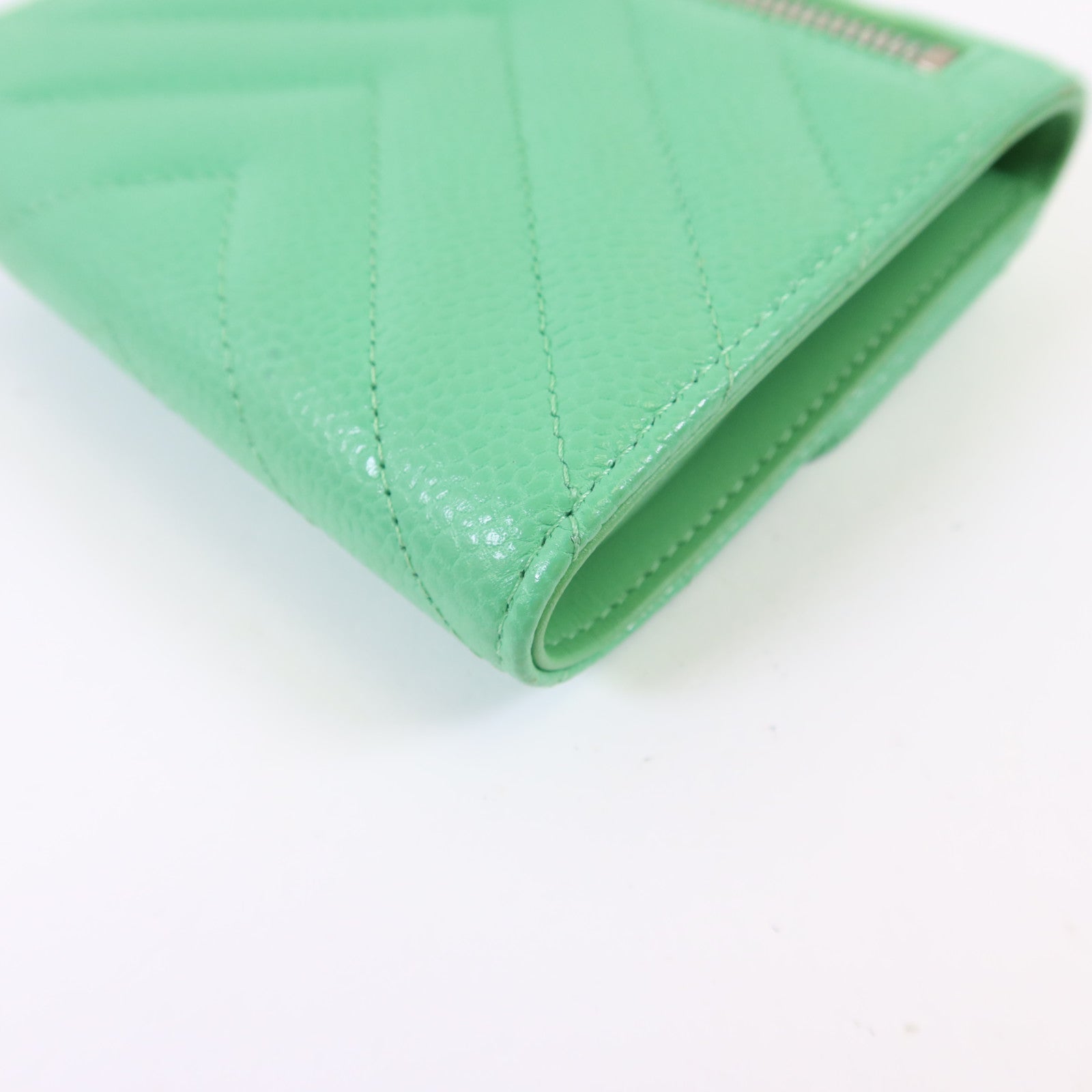 CHANEL 牛皮皮革Three-fold Wallet銀扣錢包