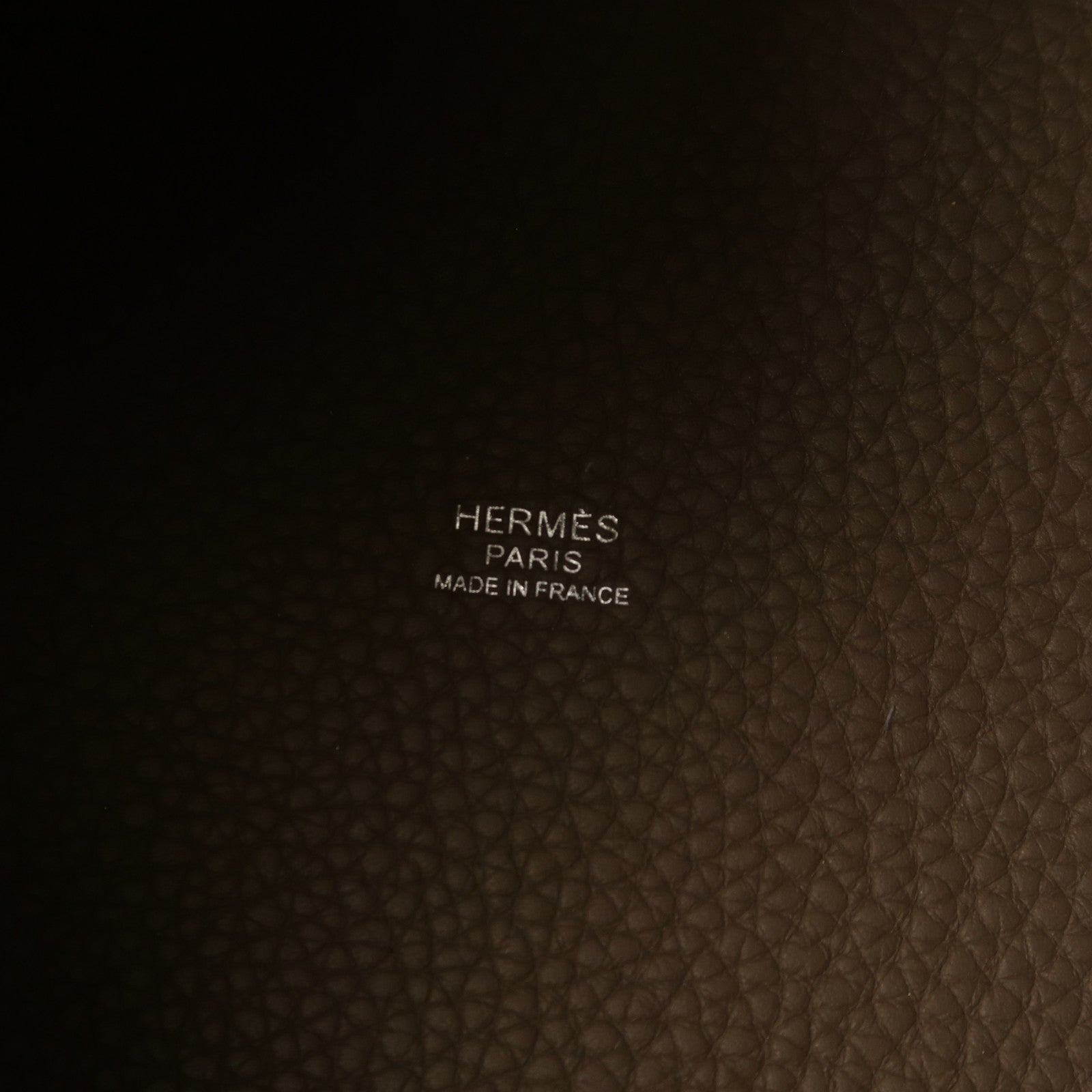 HERMES Clemence皮革Picotin PM銀扣手挽袋大象灰色