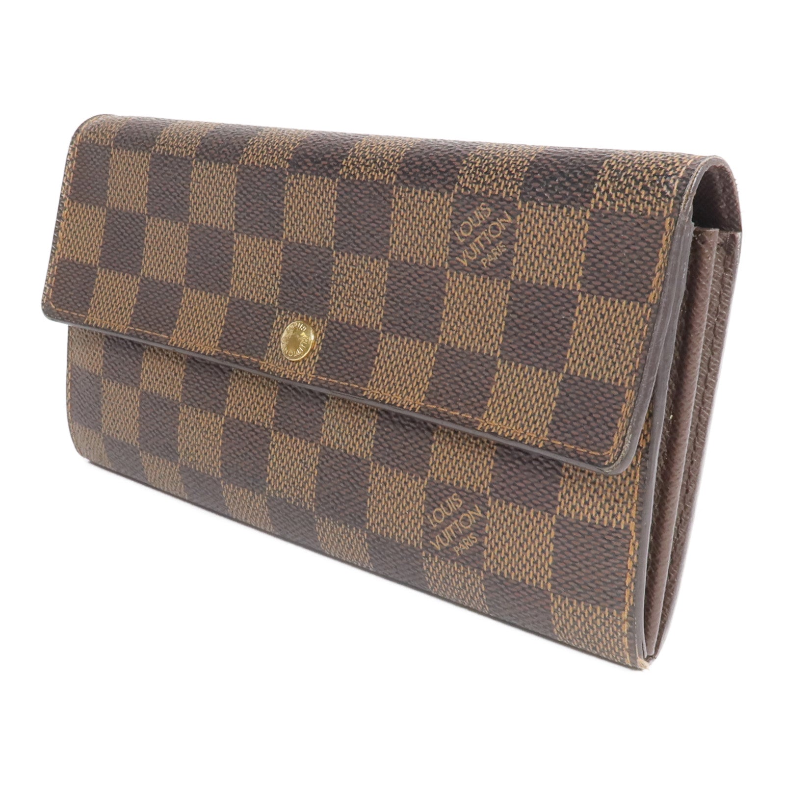 LOUIS VUITTON Damier Sarah Wallet金扣長錢包