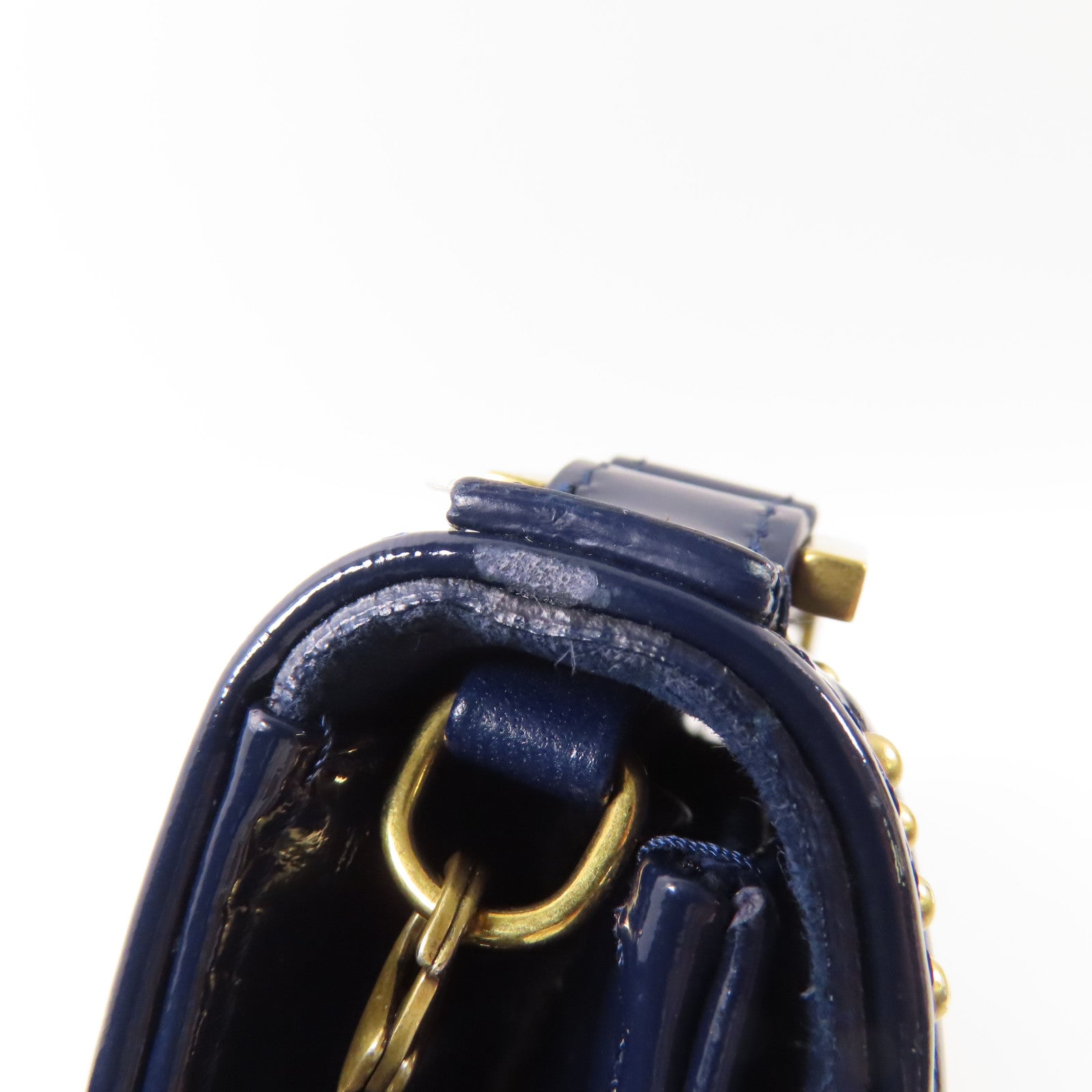 Dior 漆皮皮革Wallet On Chain金扣鏈帶肩背袋