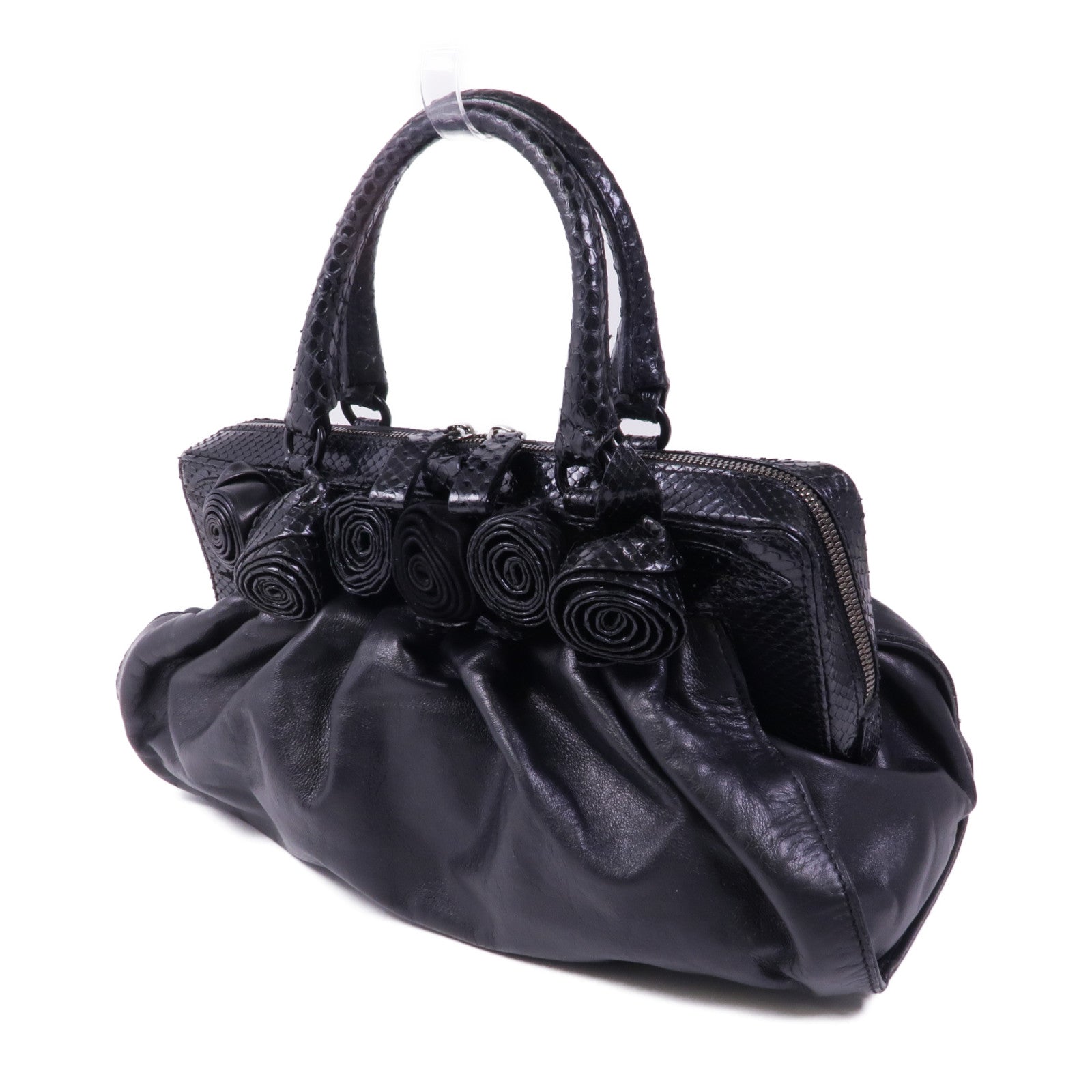 Valentino 【激減優惠】牛皮皮革/蛇皮皮革Hand Bag手挽袋