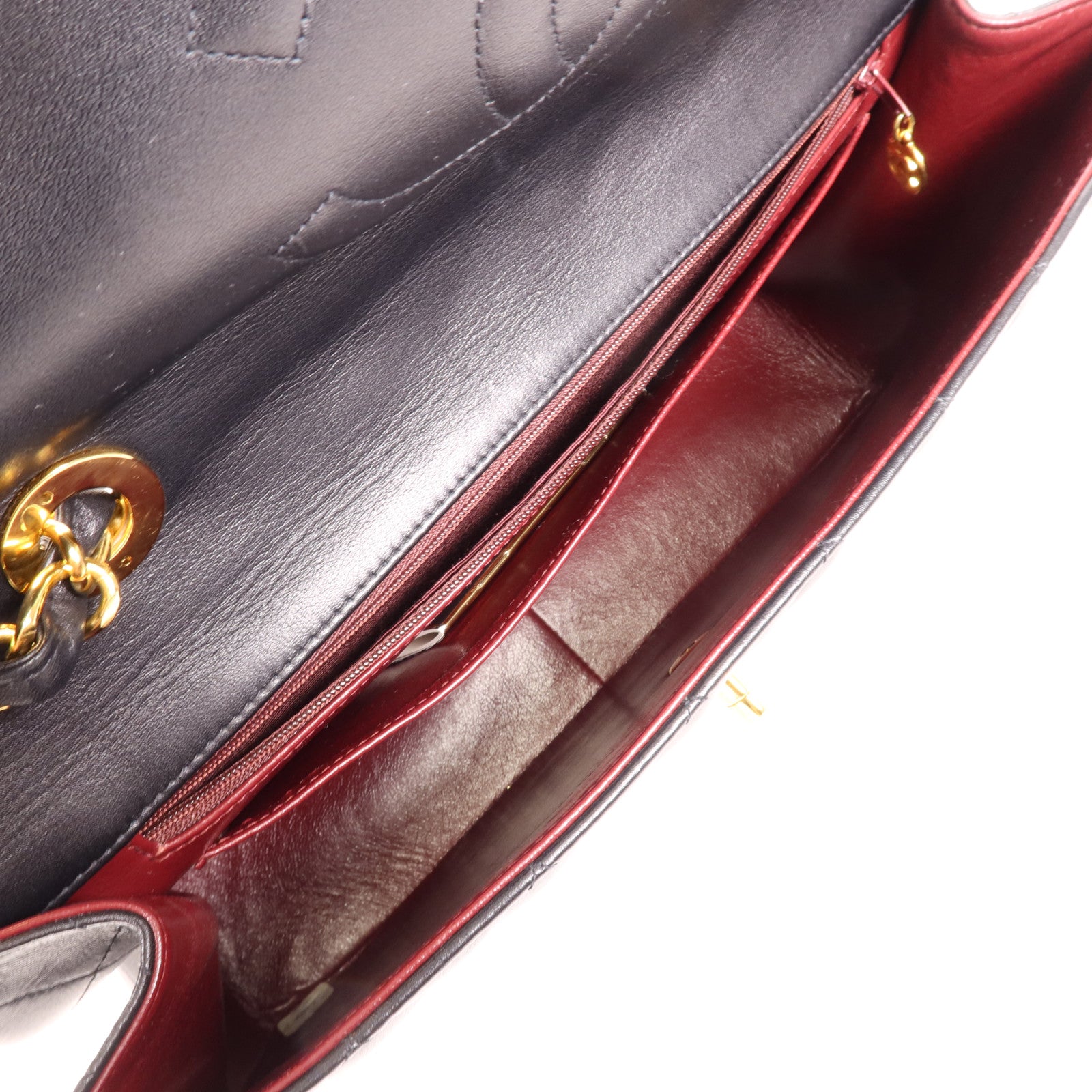 CHANEL 牛皮皮革Vintage Classic Flap Bag金扣鏈帶肩背袋