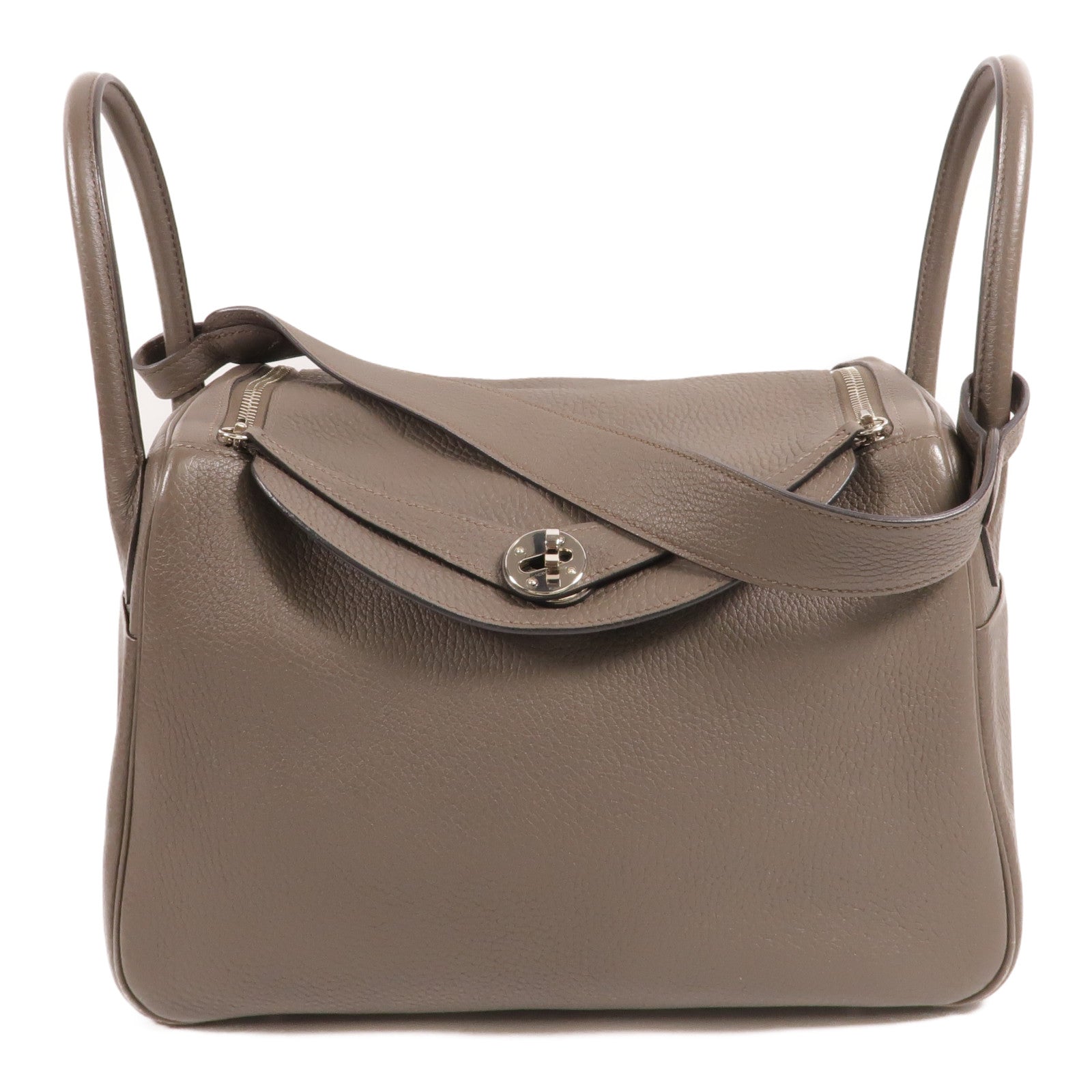 HERMES Clemence皮革Lindy 30手挽肩背兩用袋Etain