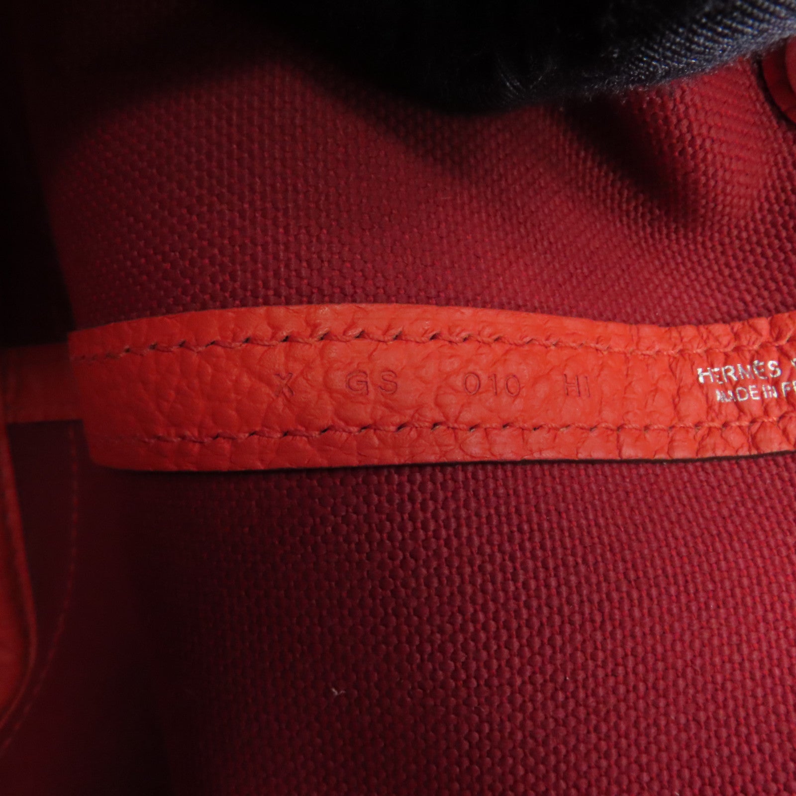 HERMES 帆布Garden Party TPM銀扣手挽袋Rouge Tomate/紅色
