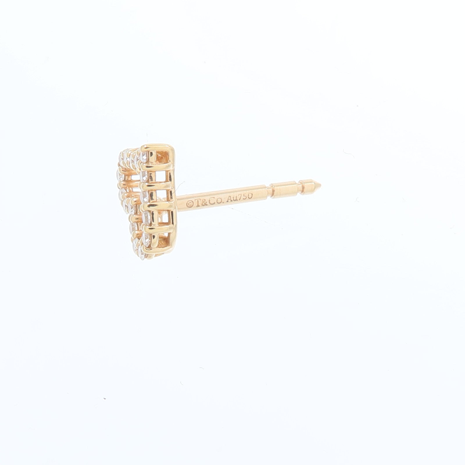 TIFFANY＆CO 18K玫瑰金Diamond Open Heart Stud Earrings鑽石耳環