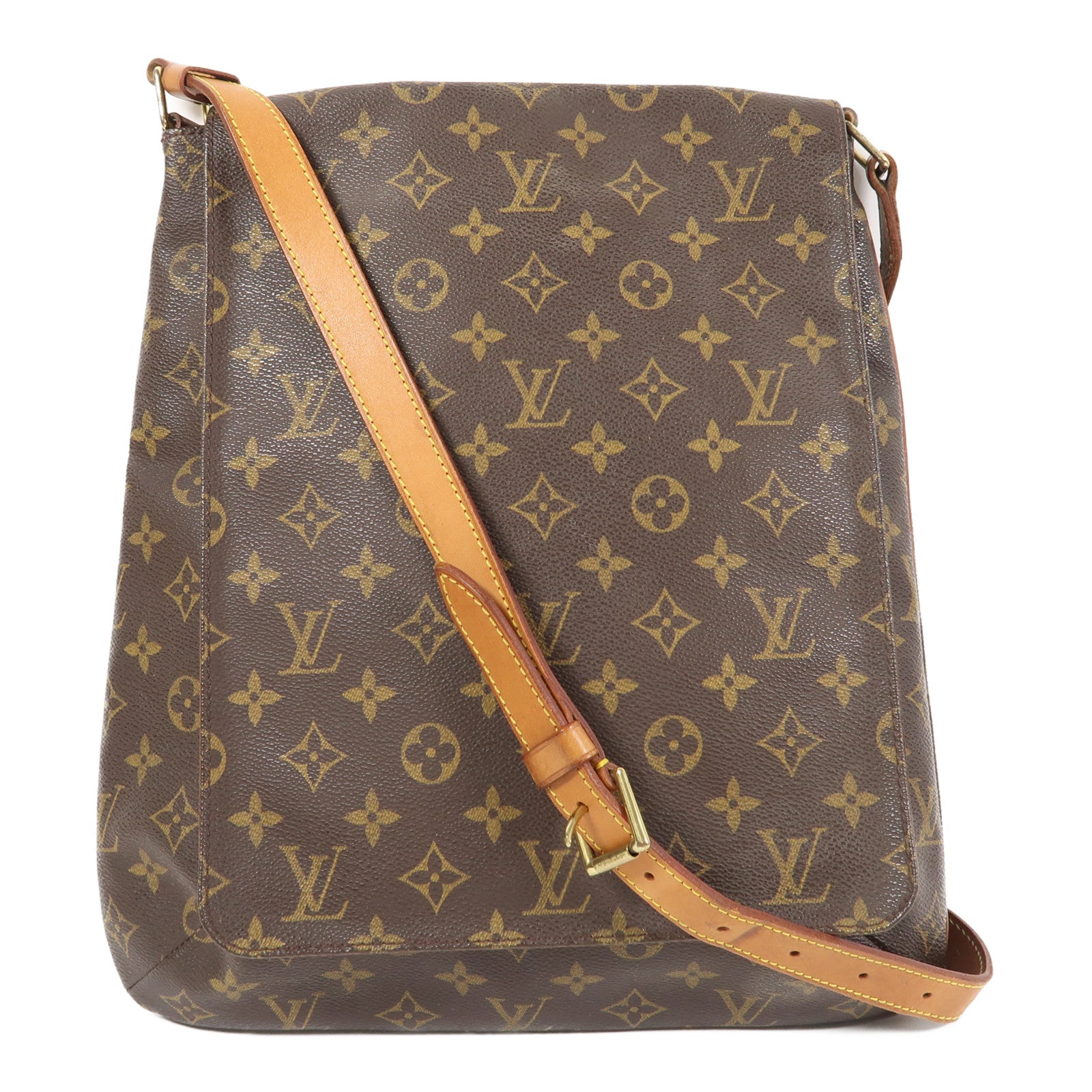 LOUIS VUITTON Monogram Neverfull MM金扣手挽袋啡色