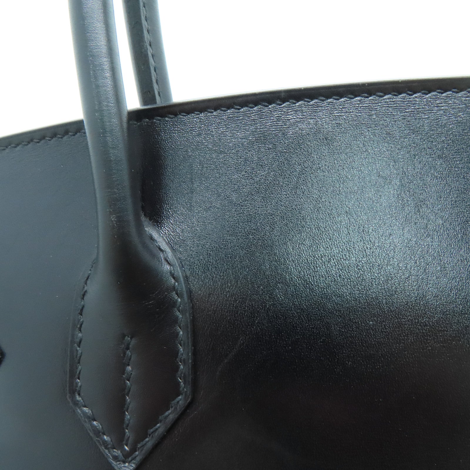 HERMES Box Calf皮革Birkin 30 So Black手挽袋黑色