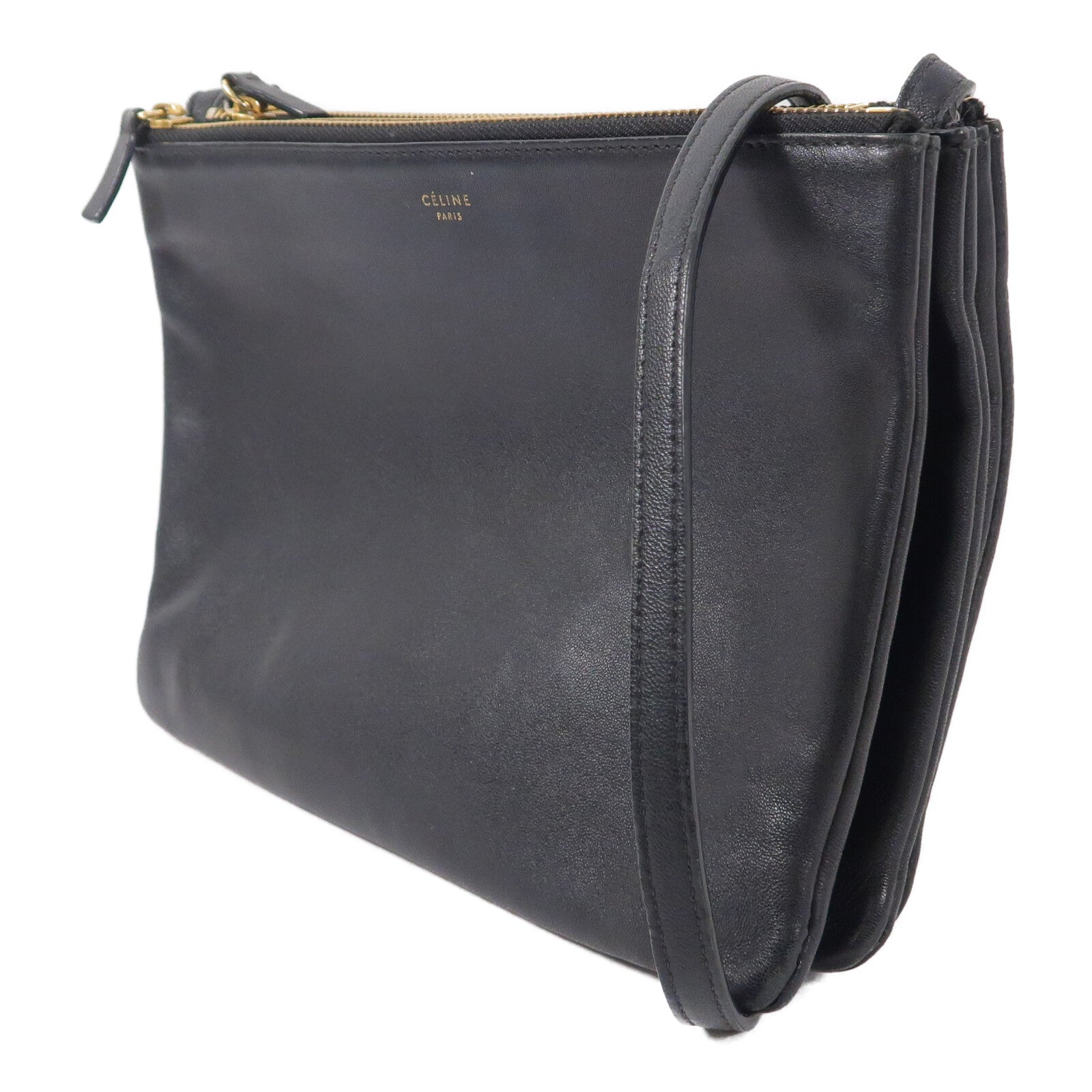 CELINE 牛皮皮革Trio肩背袋