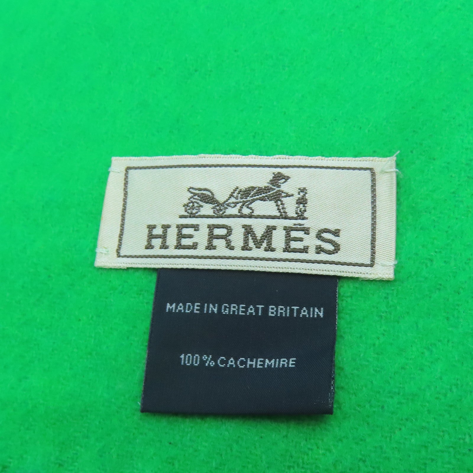 HERMES **【激減優惠】羊絨Scarf圍巾綠色/藍色